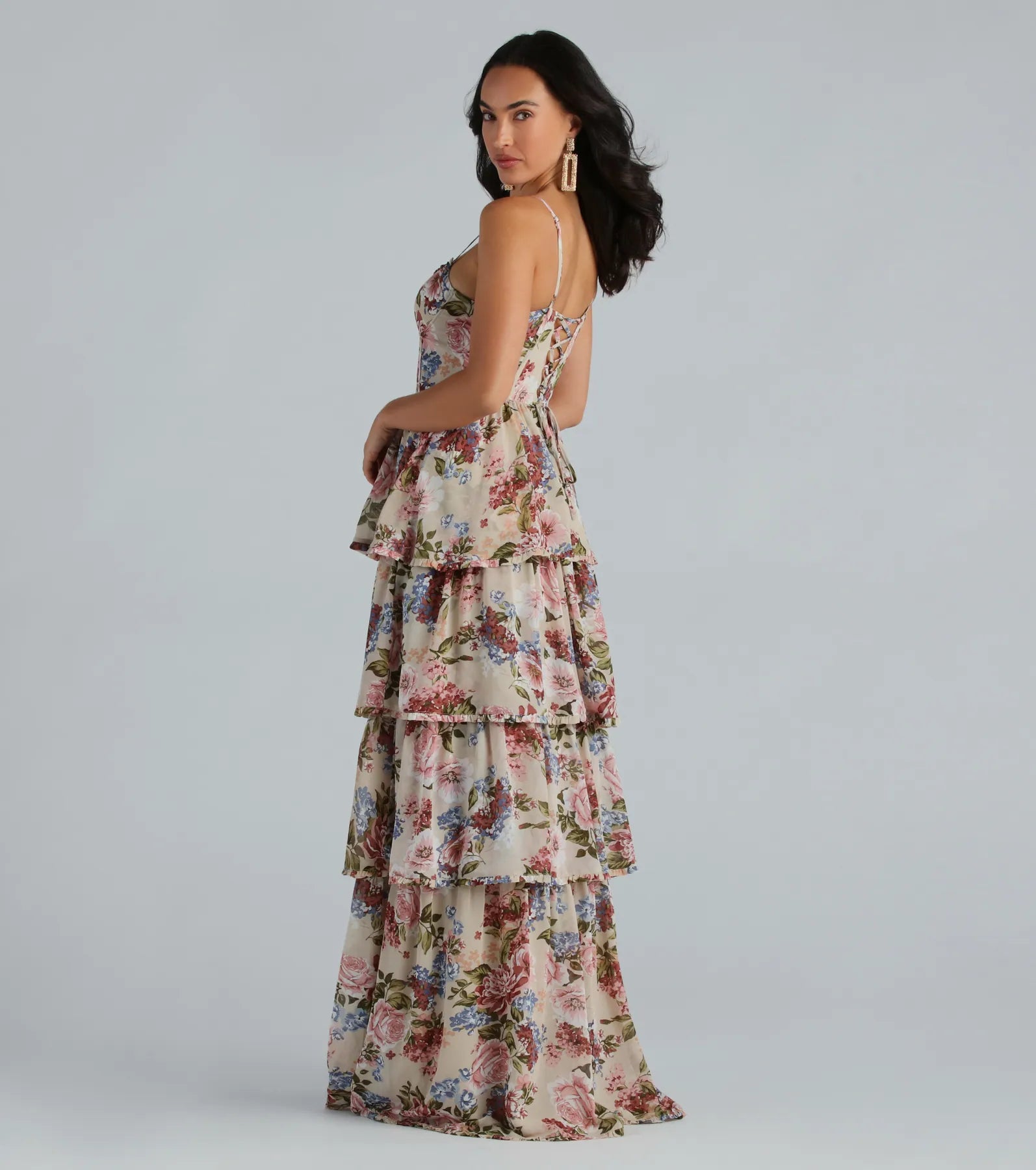 Ultimate Natalie Floral Ruffle A-Line Dress for Bridesmaids & Formal Events