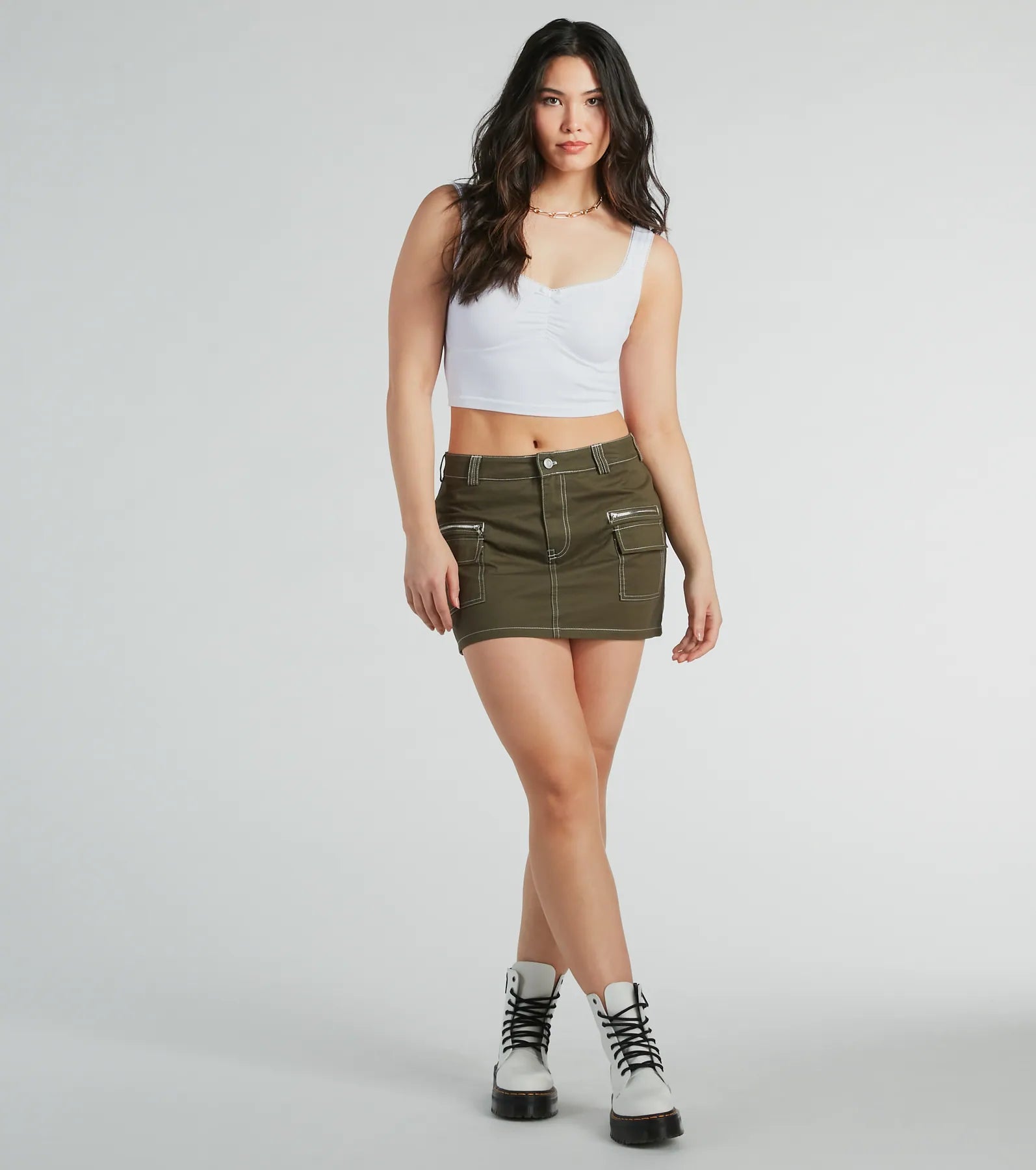 Ultimate Confidence High Rise Cargo Mini Skirt