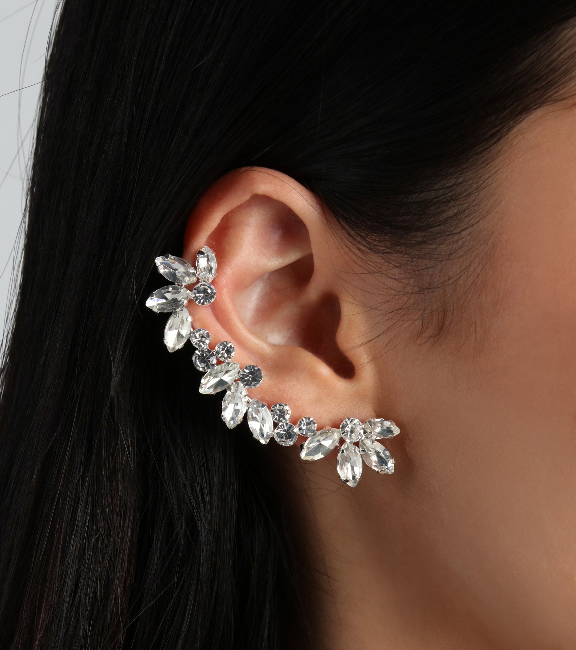 Ultimate Glam Rhinestone Ear Crawler - Bold & Sparkling