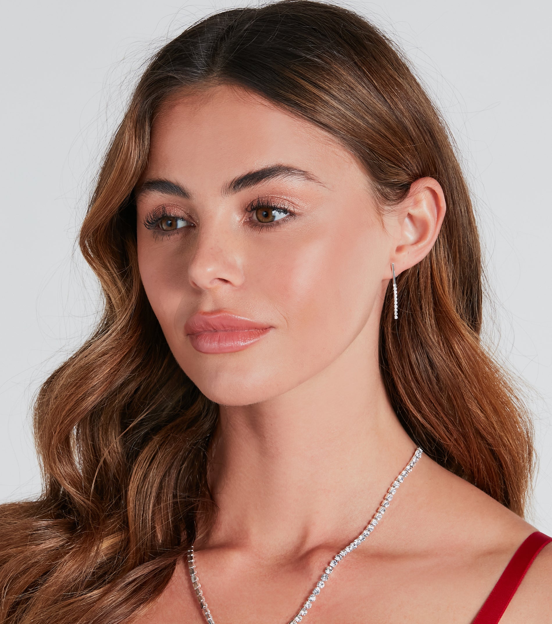 Premium Sterling Silver Plated Cubic Zirconia Fringe Earrings - Dainty Shine Collection