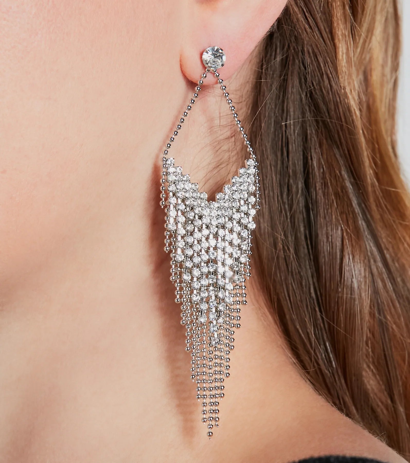 Premium Match My Vibe Rhinestone Fringe Earrings - Ultimate Statement Piece