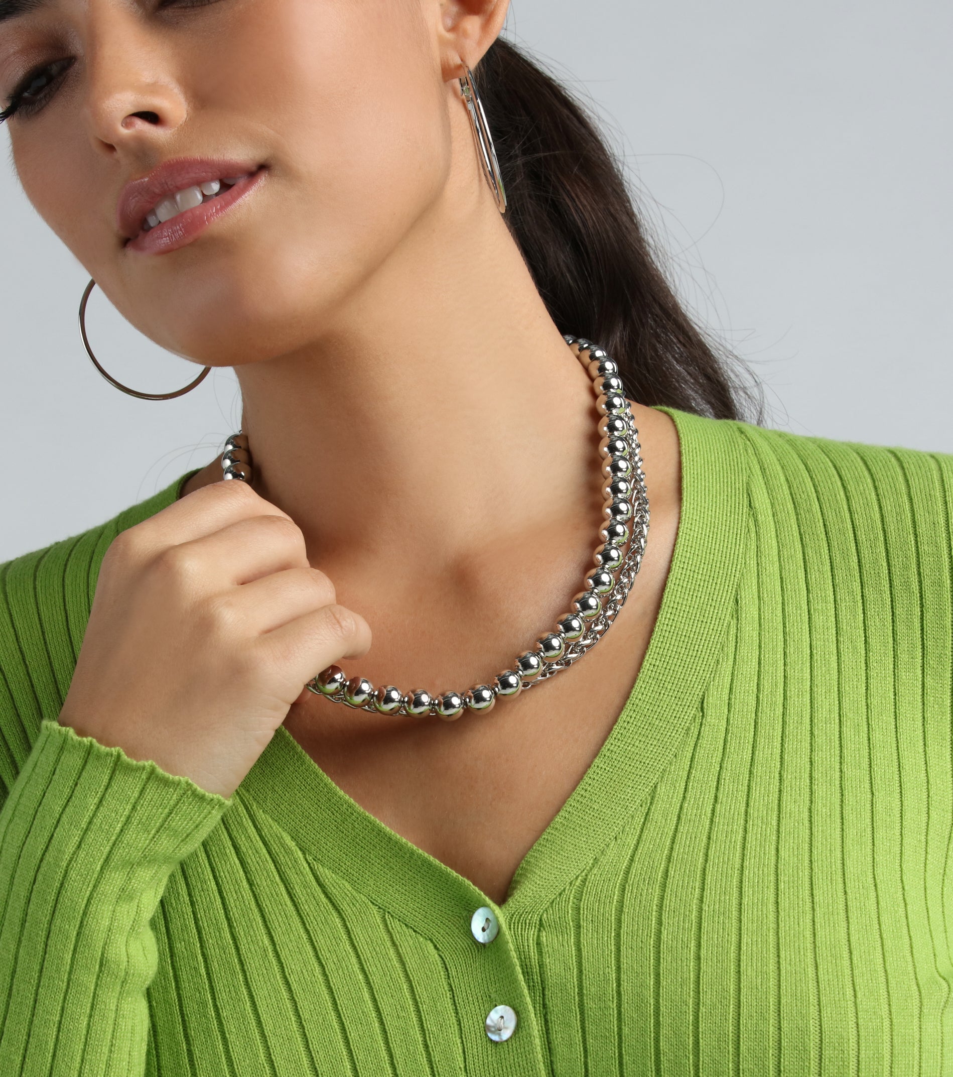 Ultimate Cool-Girl Attitude Beaded & Chain Layered Necklace