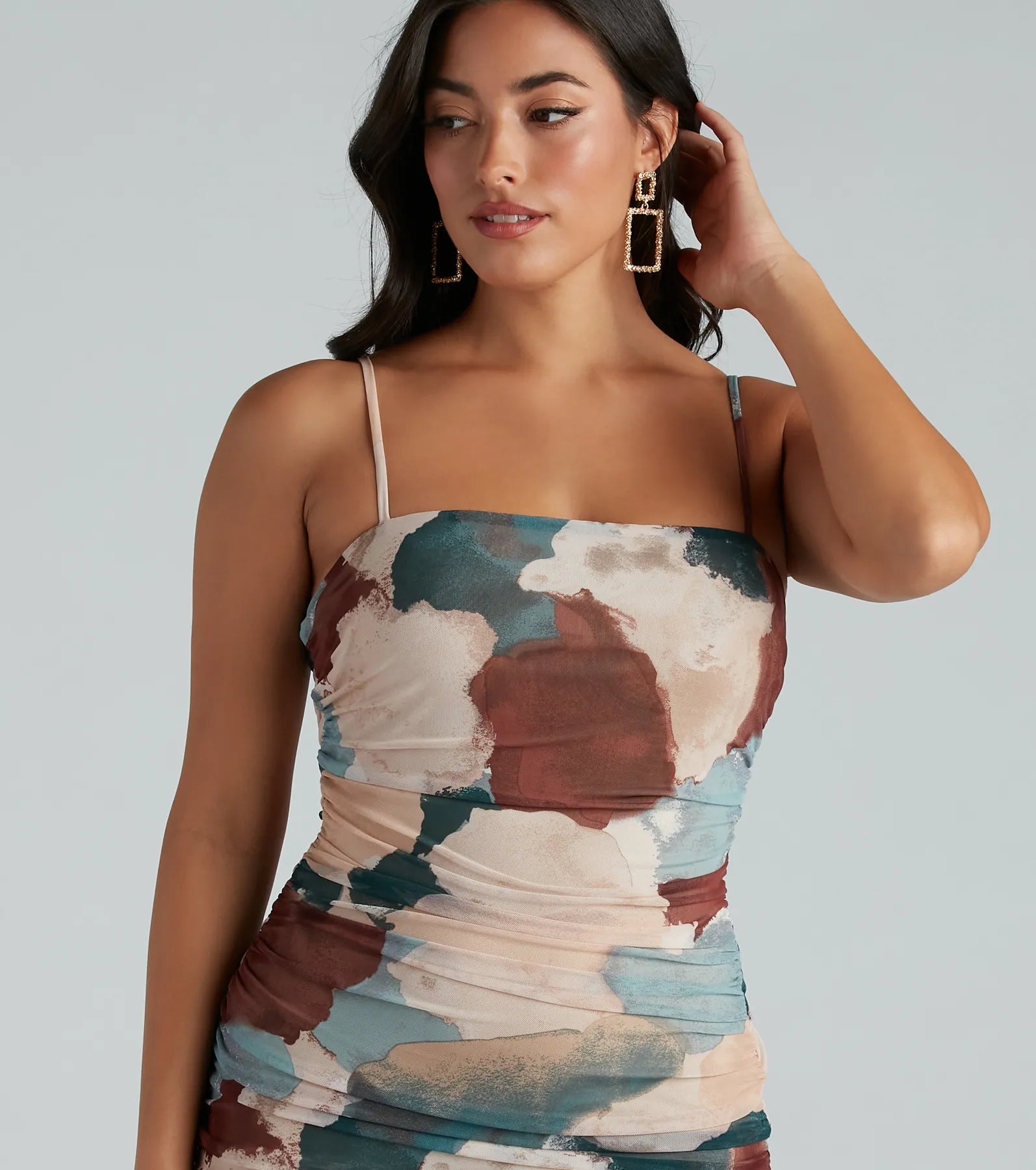 Ultimate Abstract Art Mesh Midi Dress - Stunning & Stylish
