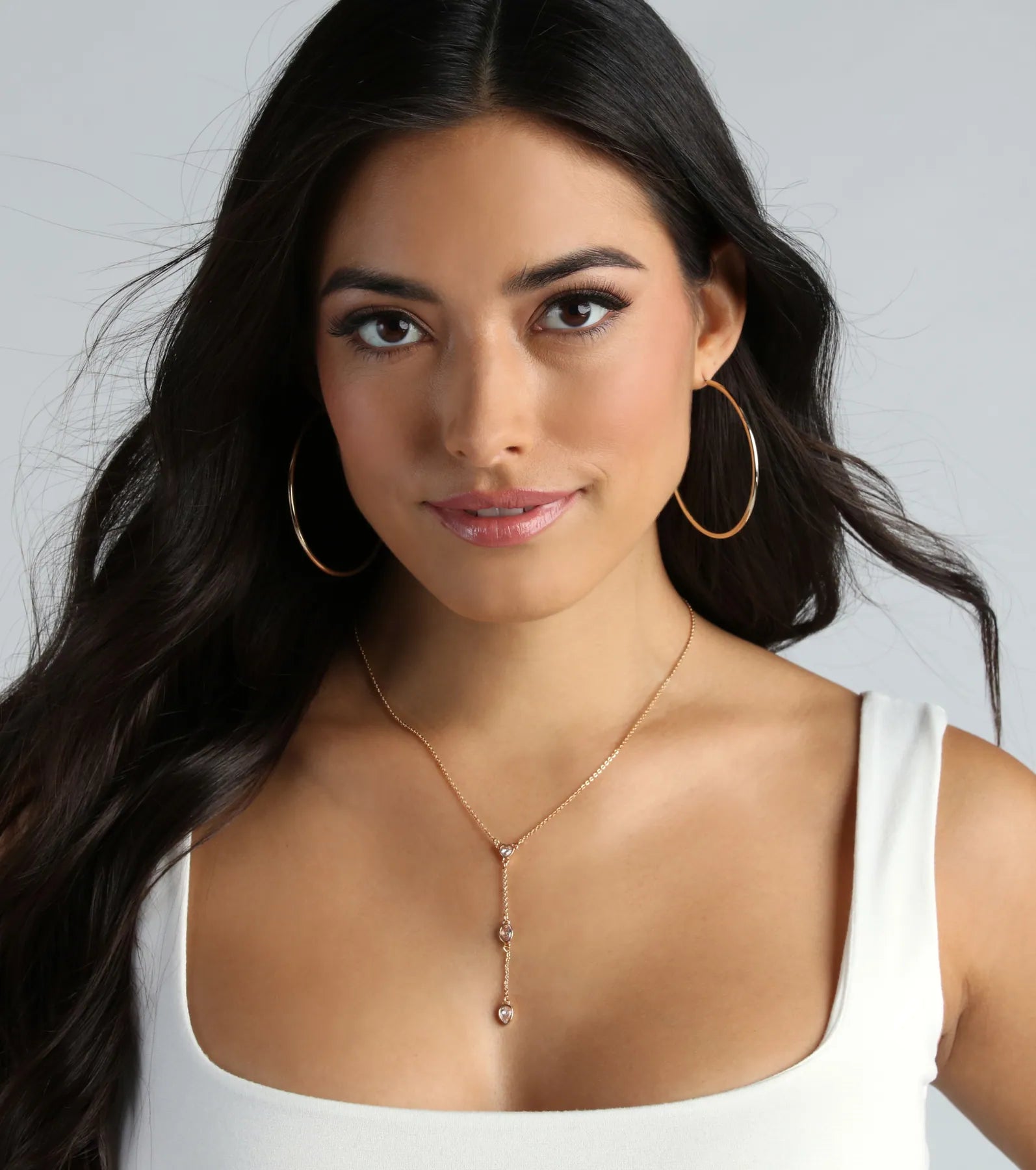 Ultimate Glam Rhinestone Lariat Necklace