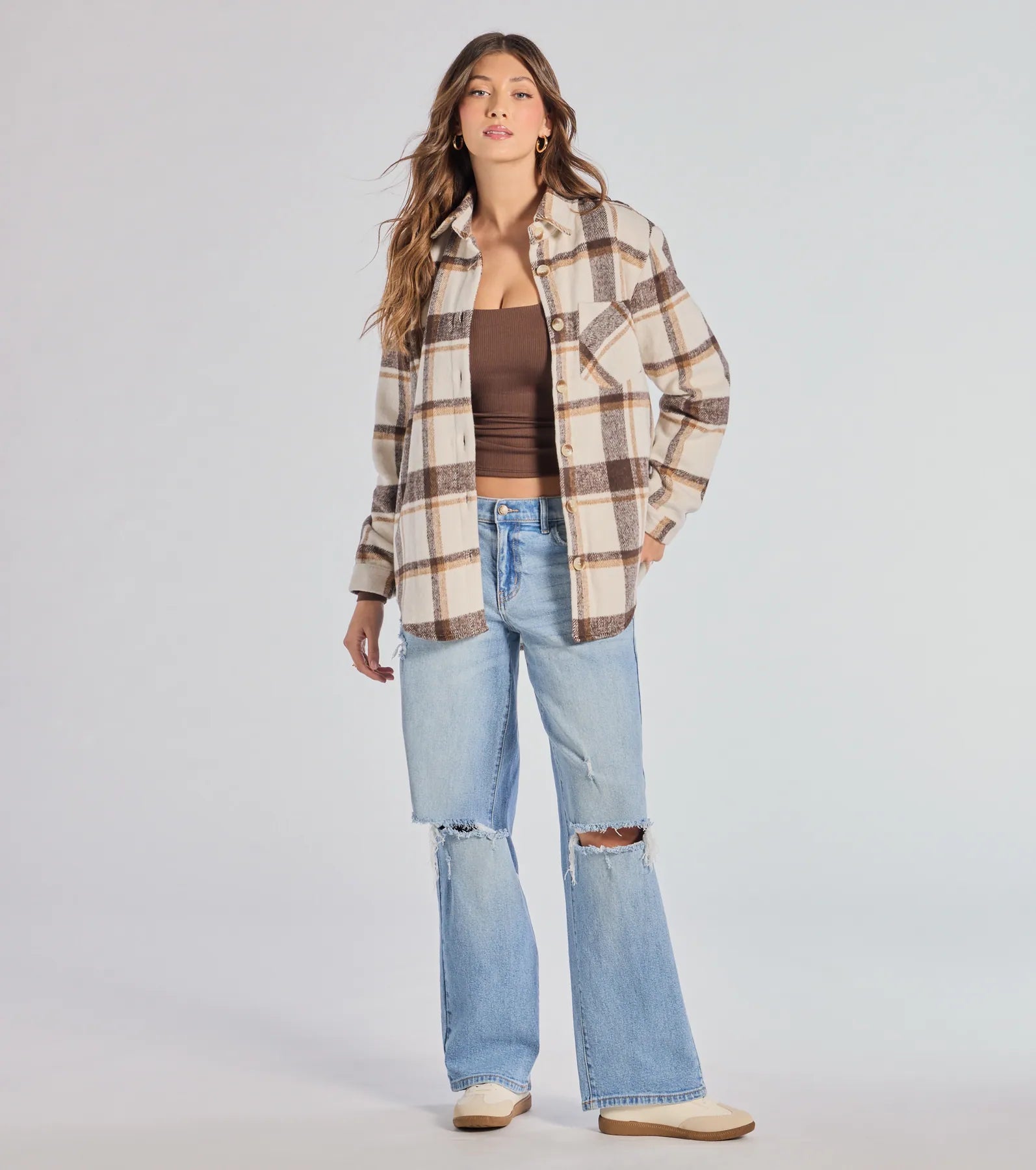 Ultimate Comfy Plaid Oversized Shacket - Premium Woven Style