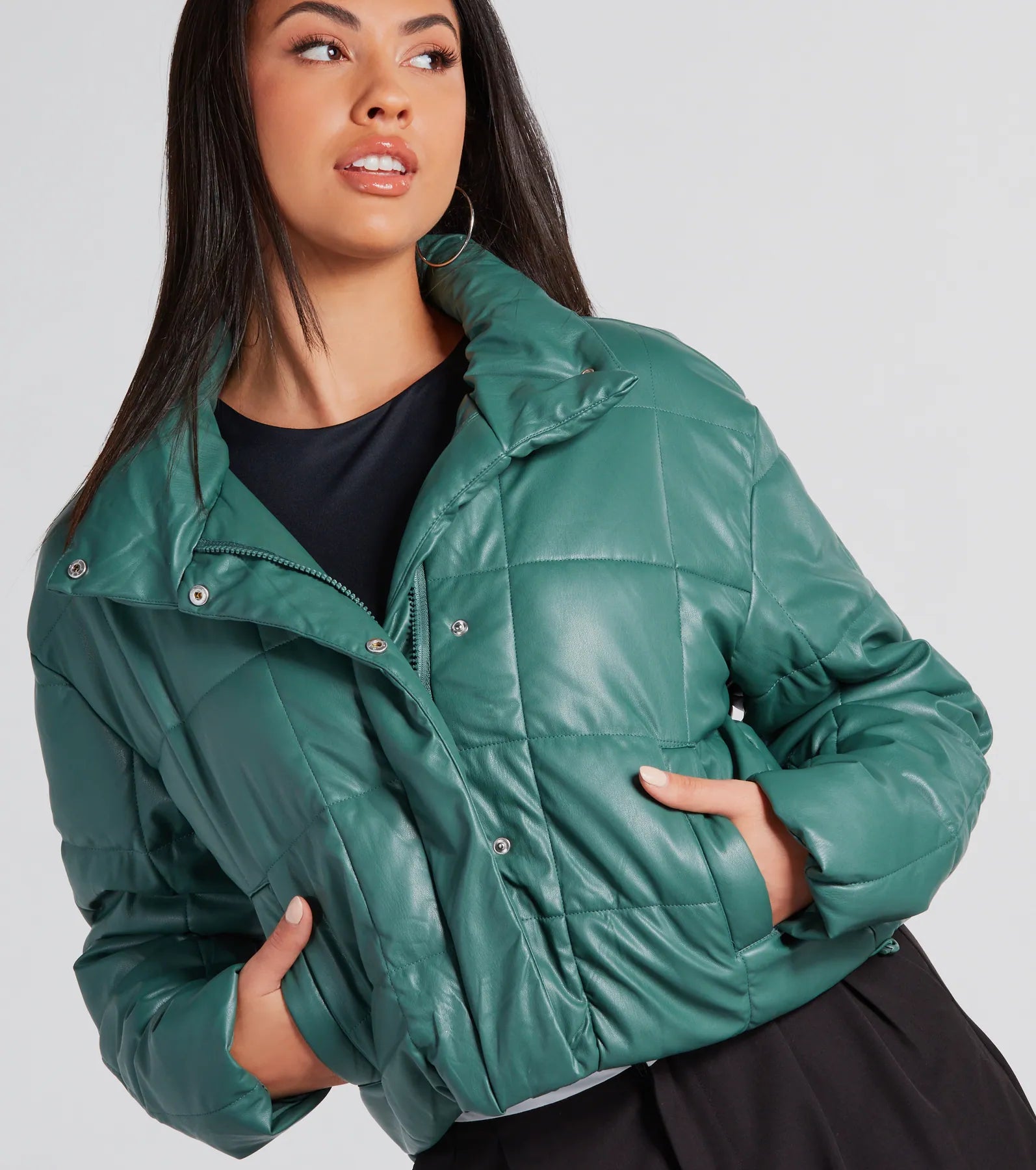 Premium Faux Leather Puffer Jacket - Ultimate Winter Style