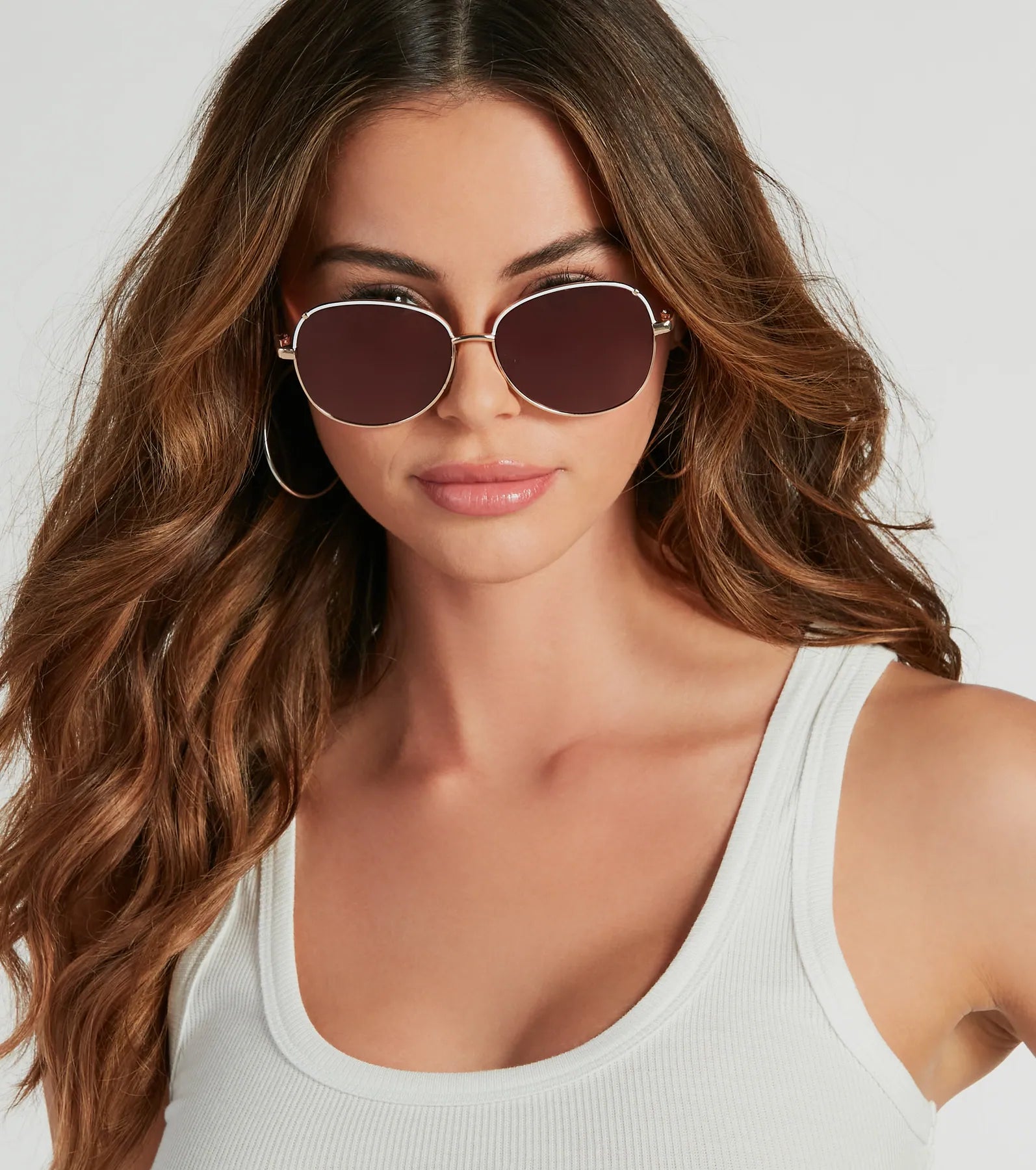 Premium Oval Metal Trim Sunglasses – Ultimate UV Protection & Style