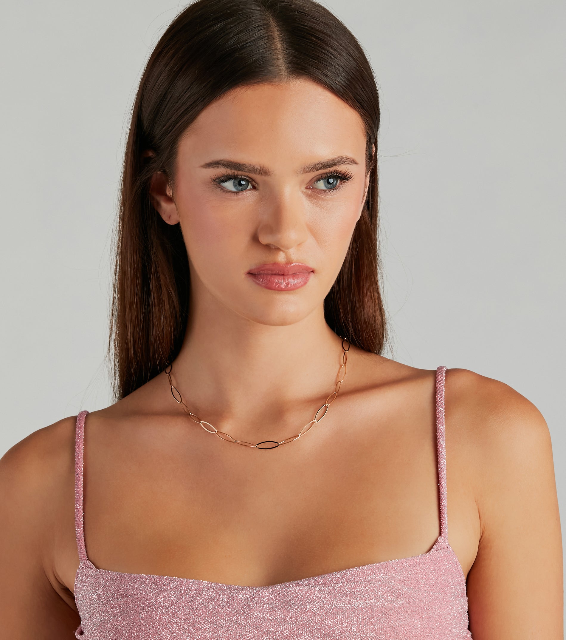 Premium Sleek Oval Chain Choker Necklace - Ultimate Everyday Elegance