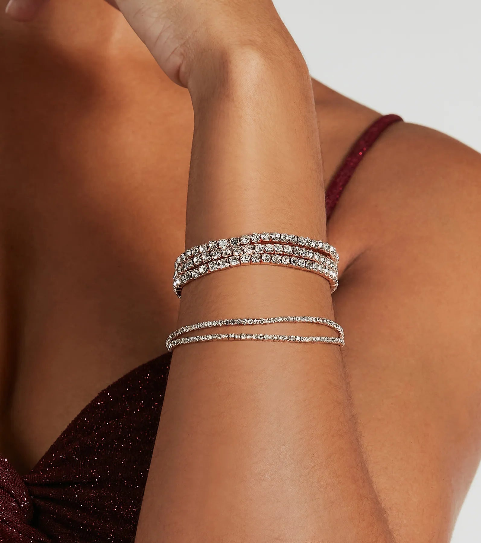 Ultimate Glam Rhinestone Bracelet Set - Sparkle & Shine