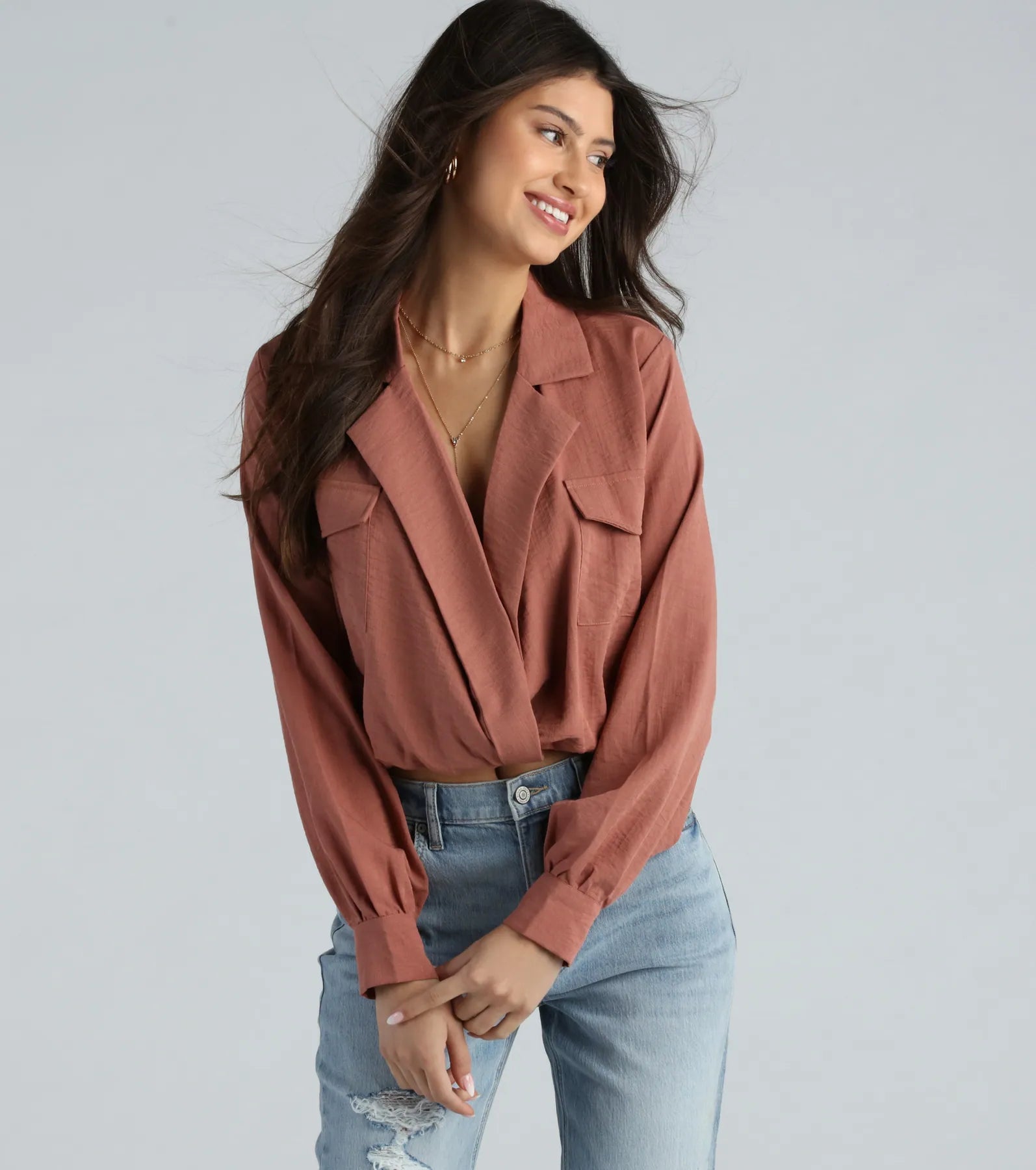 Premium Surplice Crop Blouse - Ultimate Style Upgrade