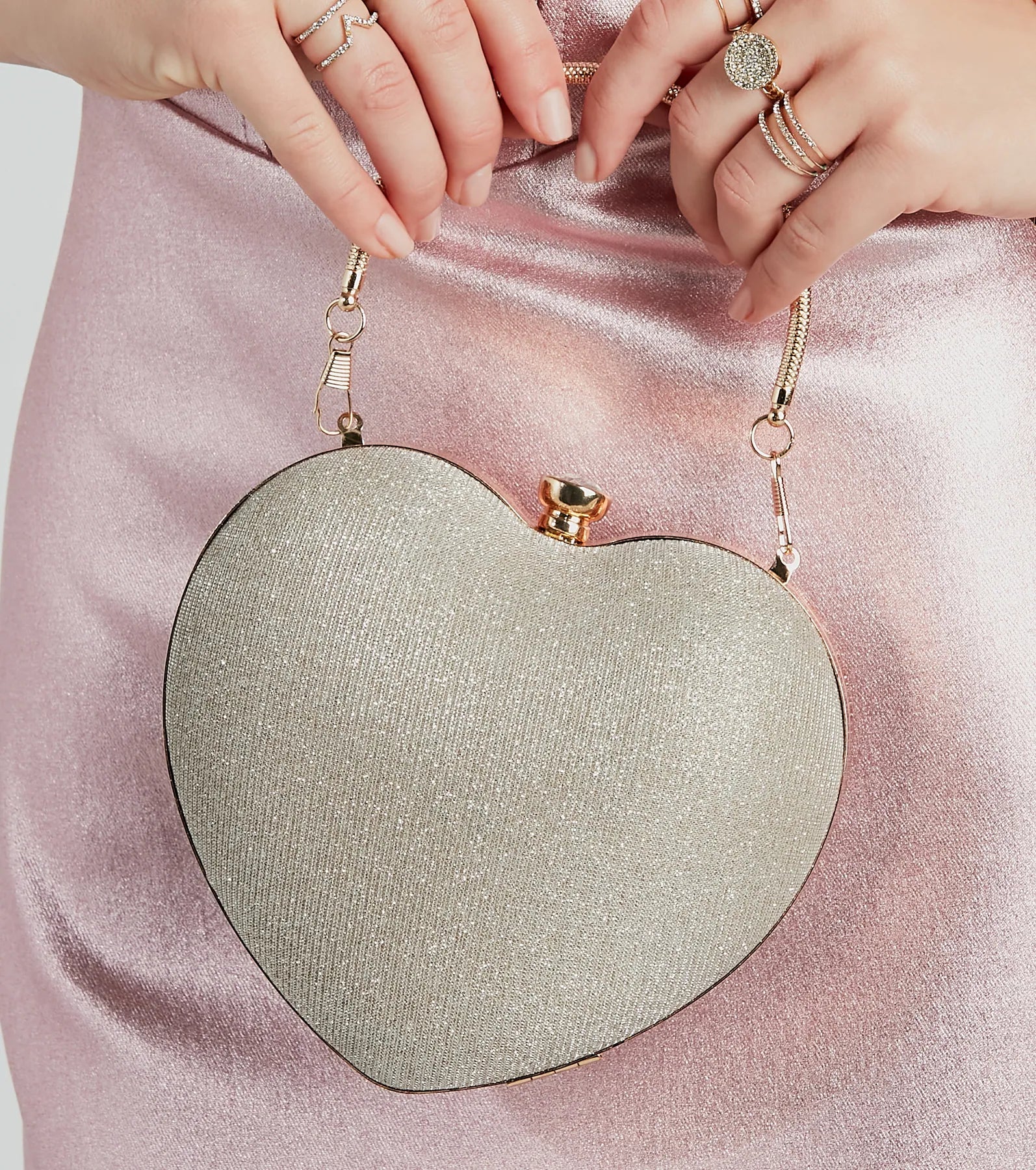 Ultimate Glam Heart Mesh Handbag - Divine Sparkle Edition