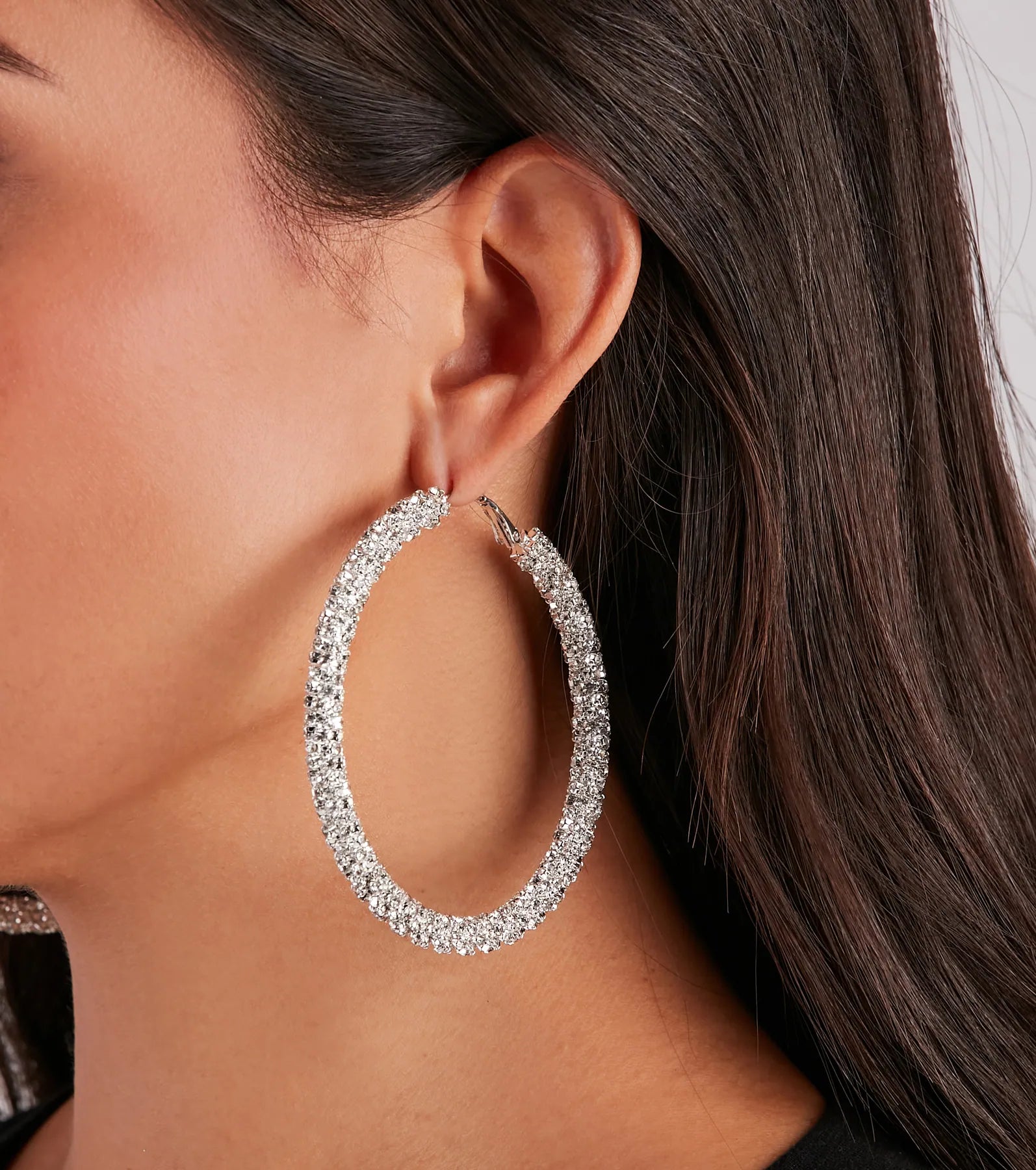 Premium Statement Rhinestone Hoop Earrings - Ultimate Sparkle