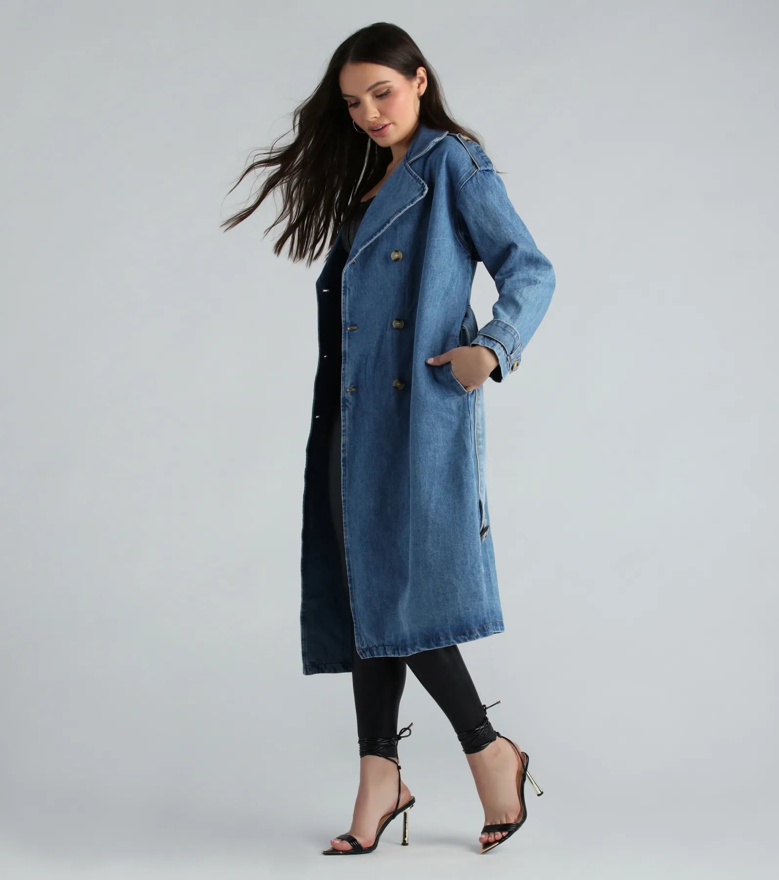 Premium Denim Trench Coat - Ultimate Casual Chic Style