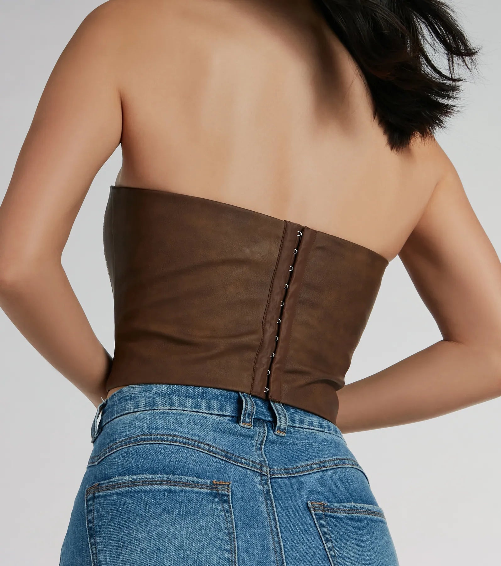 Ultimate Western Faux Leather Corset Top - Cute Country Style