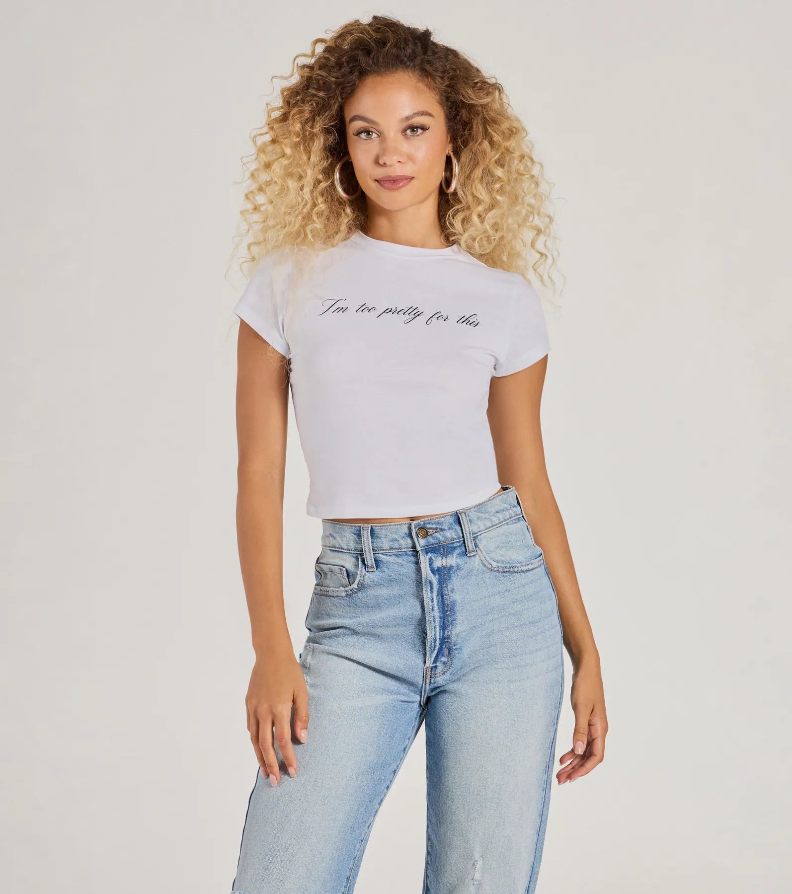 Ultimate 'I'm Too Pretty For This' Crop Graphic Tee