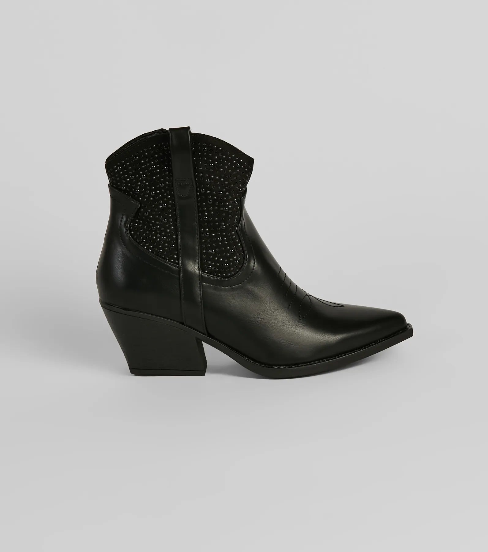 Premium Western Glam Pearl Ankle Booties