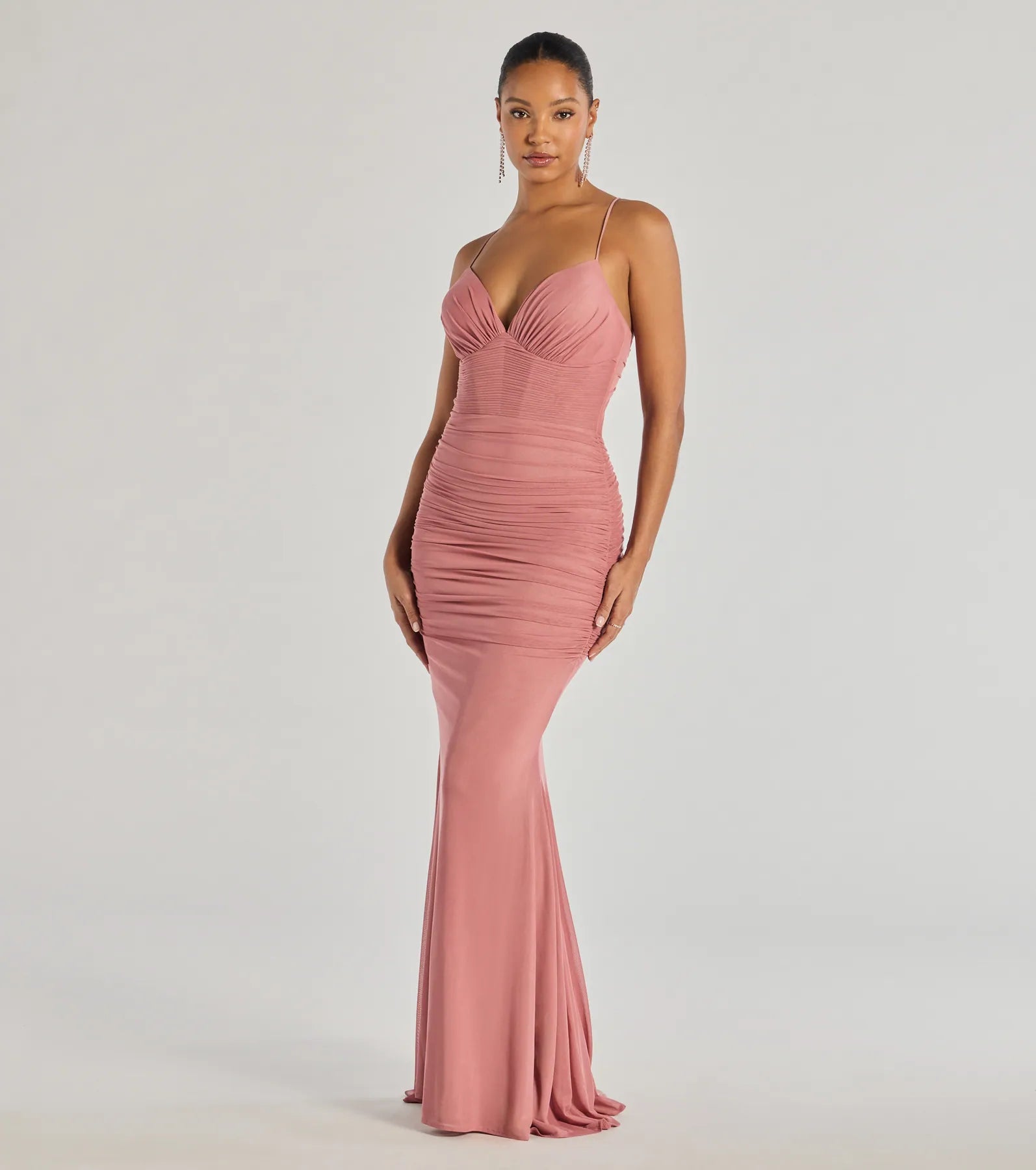 Ultimate Lexi Elegance: Mesh Lace-Up Mermaid Gown