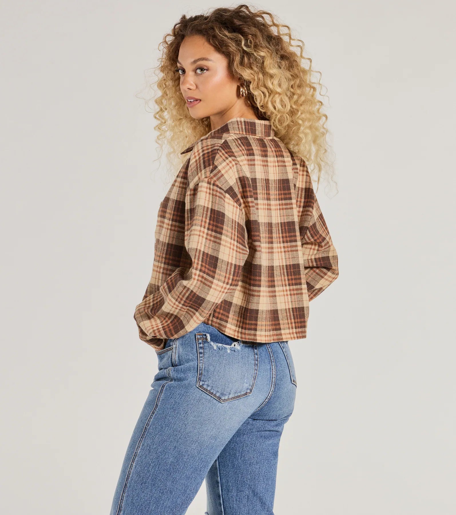 Premium Casual Act Button-Up Plaid Crop Top | Ultimate Style Upgrade