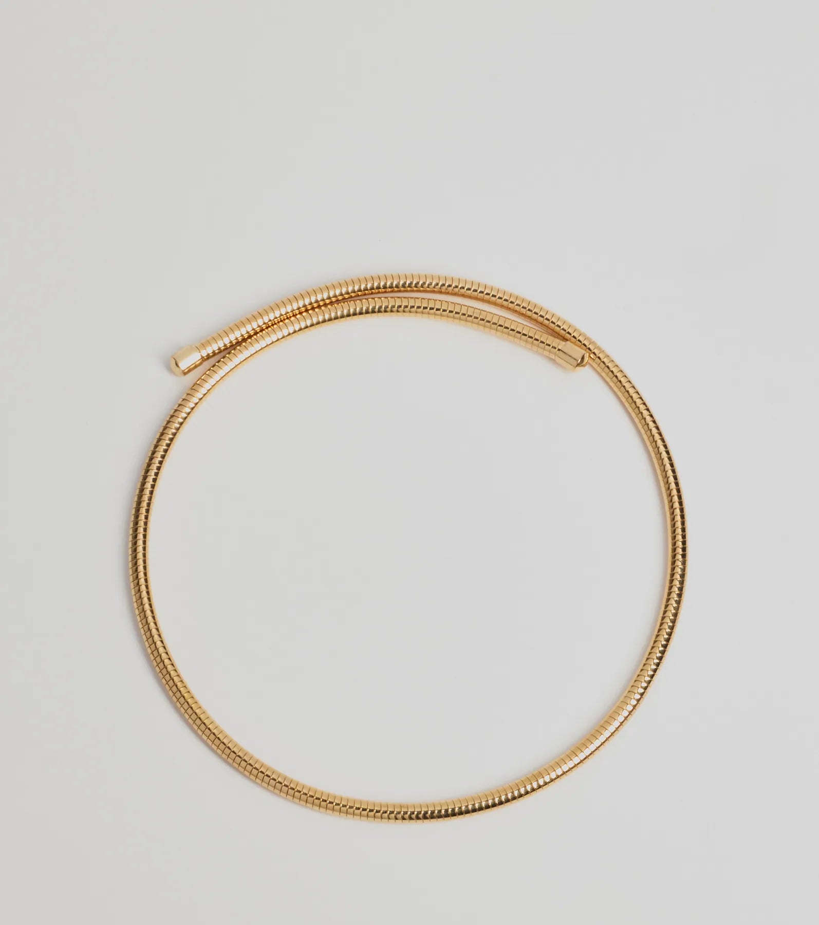 Ultimate Elegance Coiled Metal Choker Necklace - Sleek & Stylish