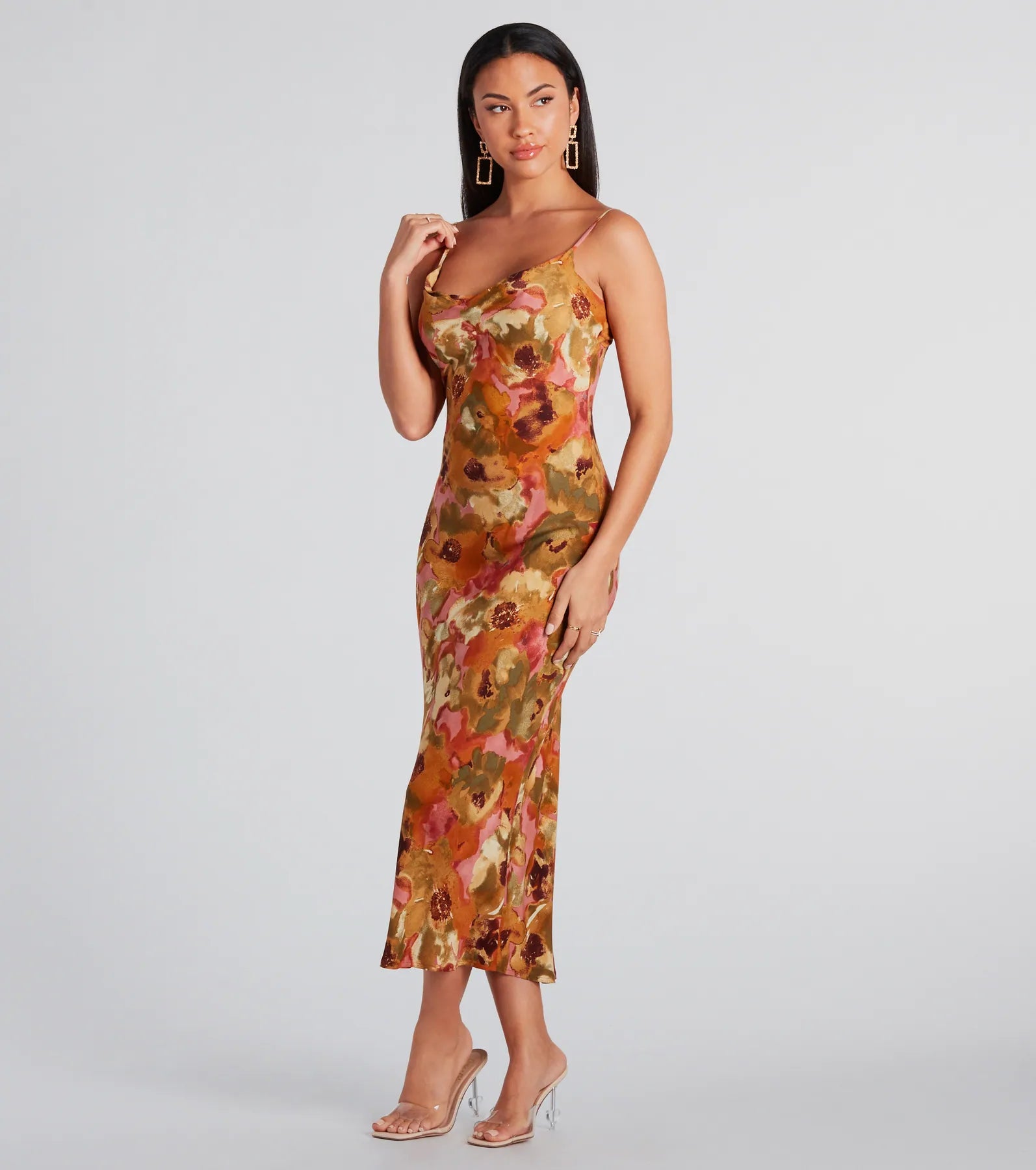 Simply Fine Premium Floral A-Line Midi Dress - Elegant & Lightweight