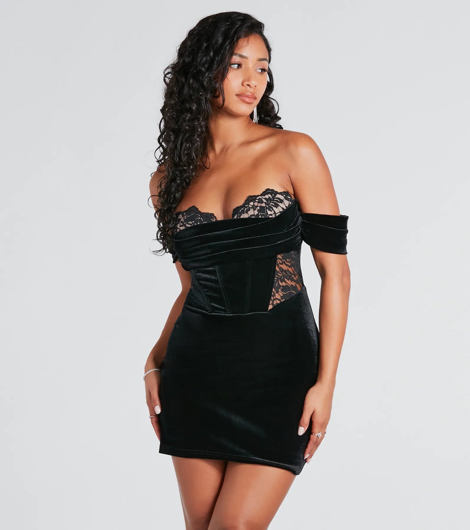 Ultimate Velvet Lace Bustier Mini Dress - Stand Out in Style