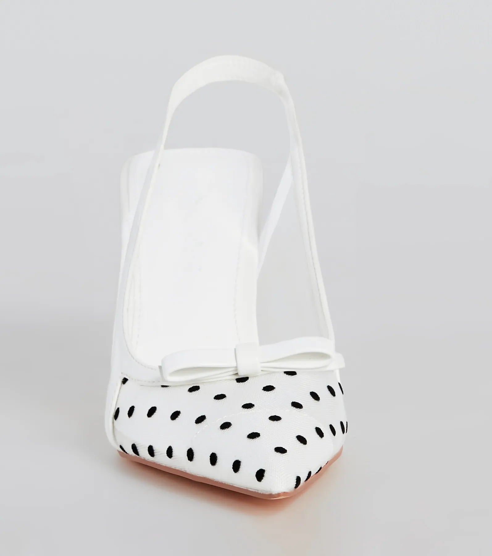 Ultimate Chic Polka Dot Mesh Slingback Pumps - Effortless Elegance