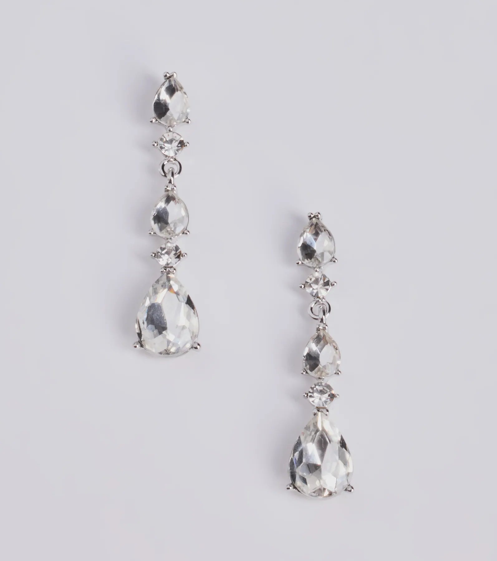 Premium Teardrop Rhinestone Drop Earrings - Ultimate Glamour