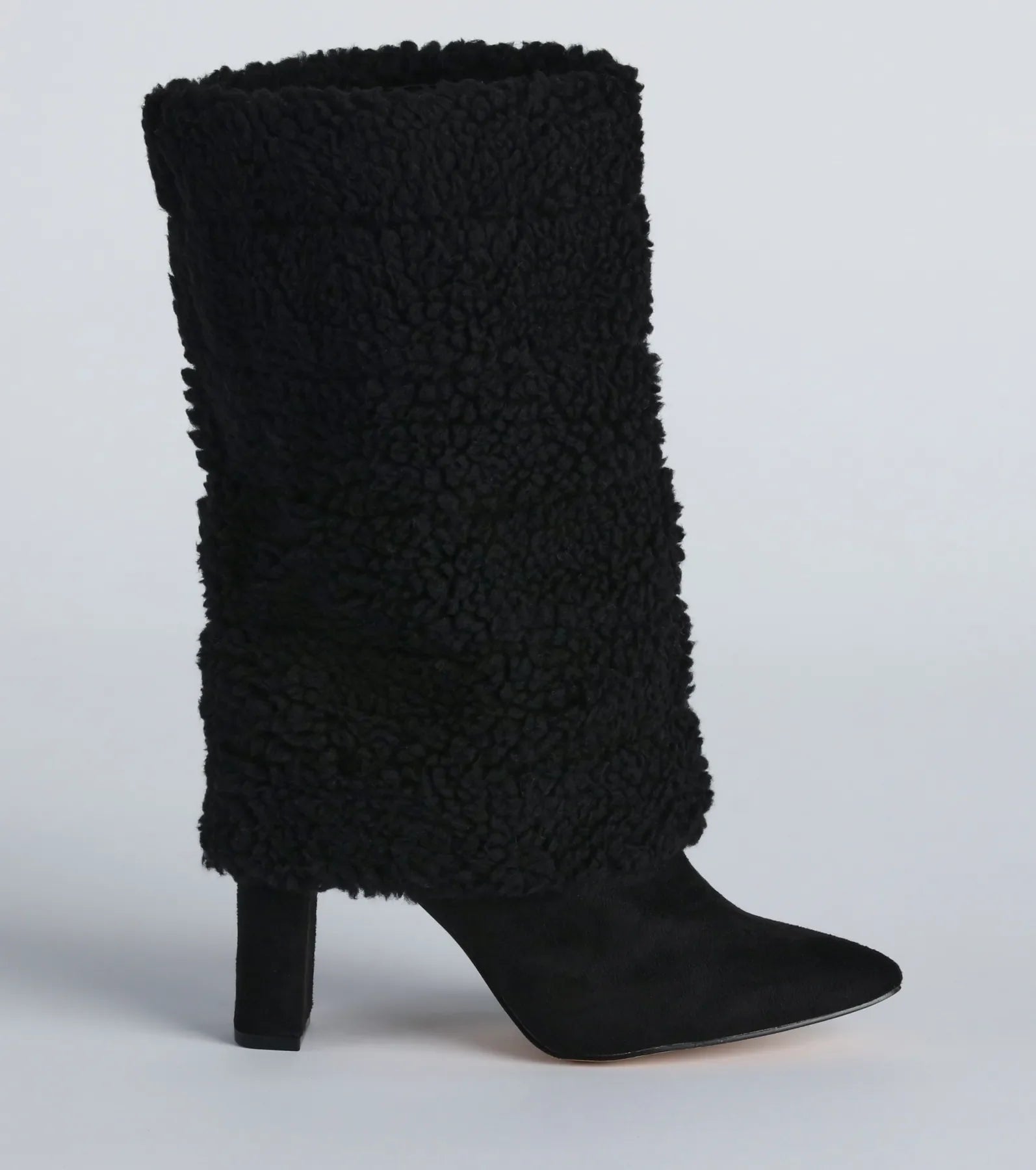 Ultimate Cozy On Down Faux Sherpa Block Heel Booties - Premium Style & Comfort