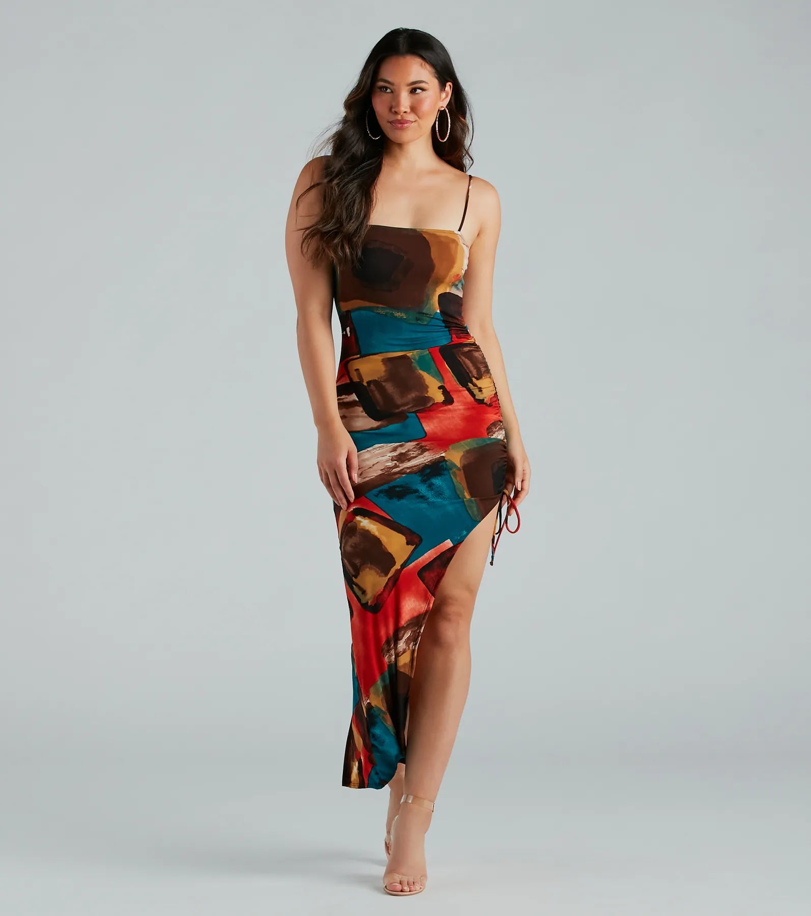 Ultimate Colorful Sensation Abstract Maxi Dress