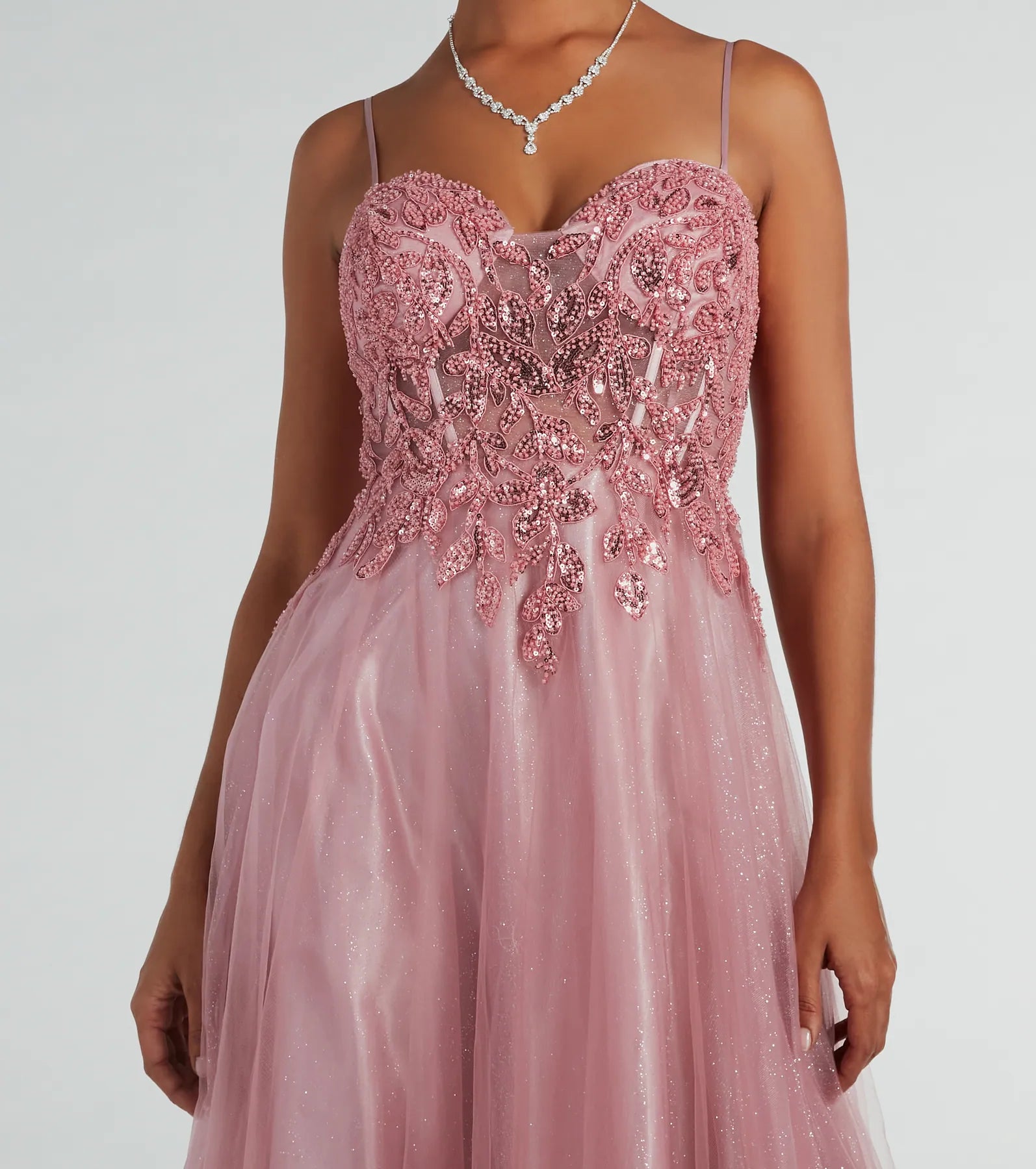 Aila Ultimate Glitter Sweetheart Formal Dress