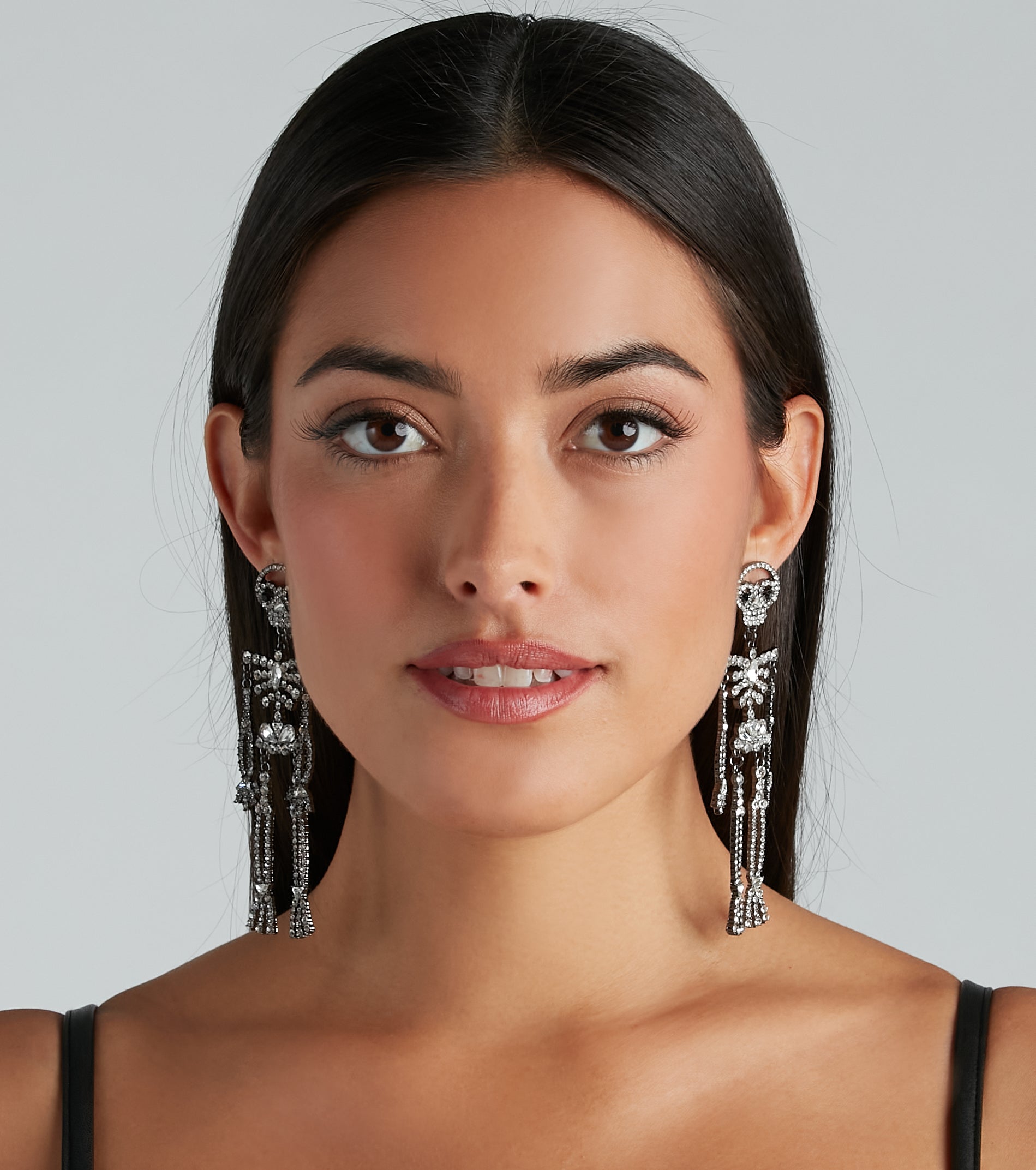 Ultimate Sparkle: Rhinestone Skeleton Drop Earrings