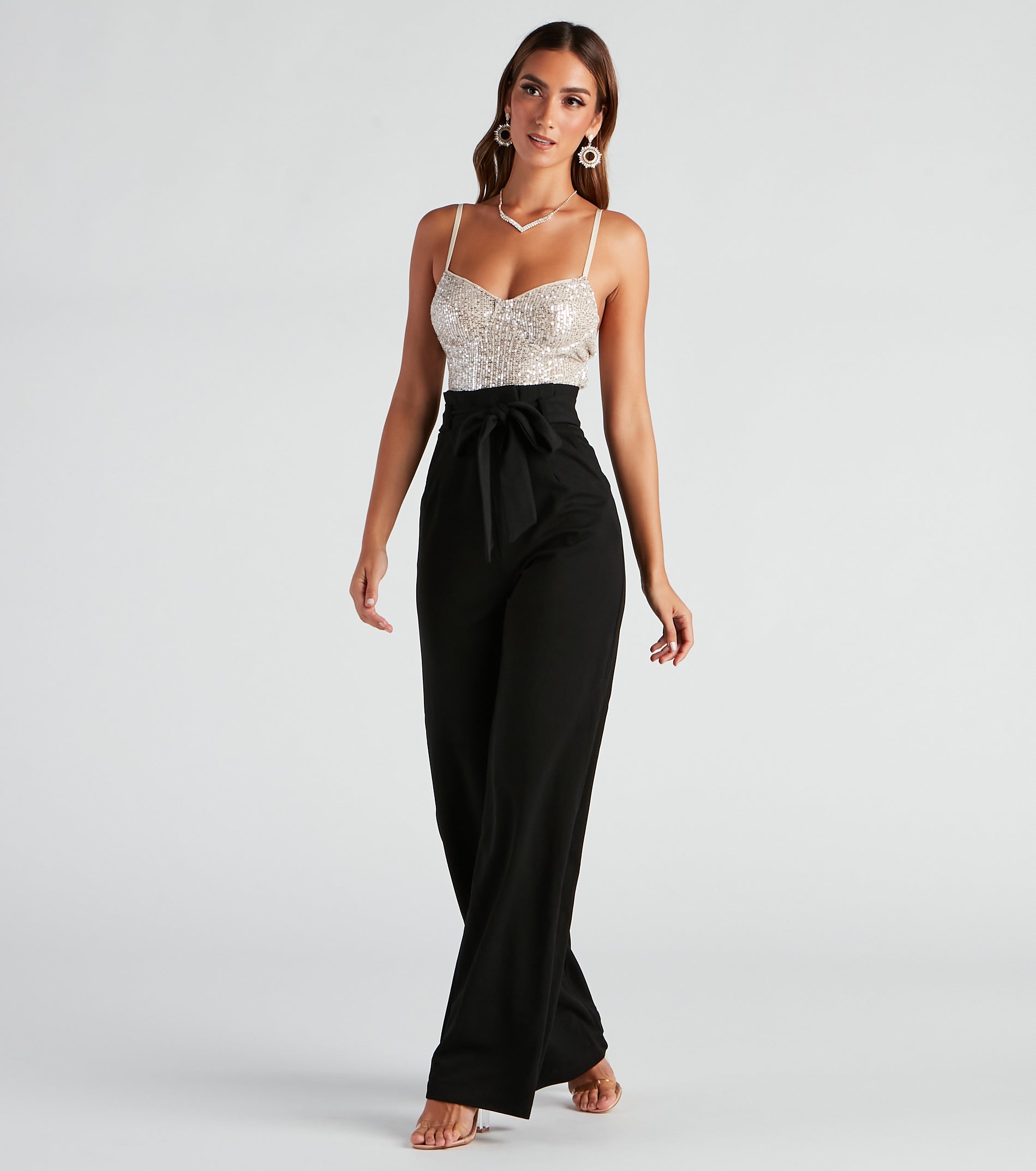 Ultimate Sequin Glam Wide-Leg Jumpsuit