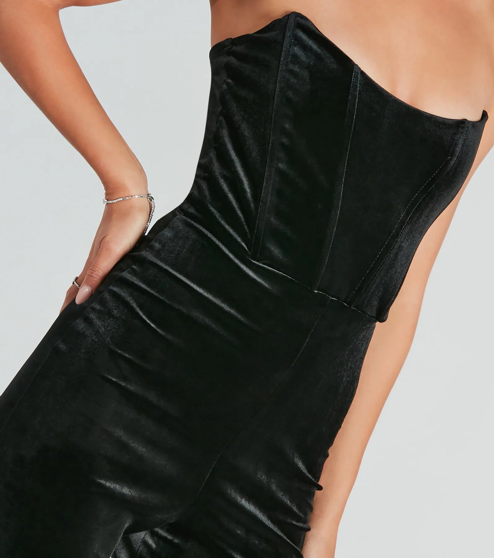 Ultimate Luxe Velvet Corset Jumpsuit - Premium Party Wear