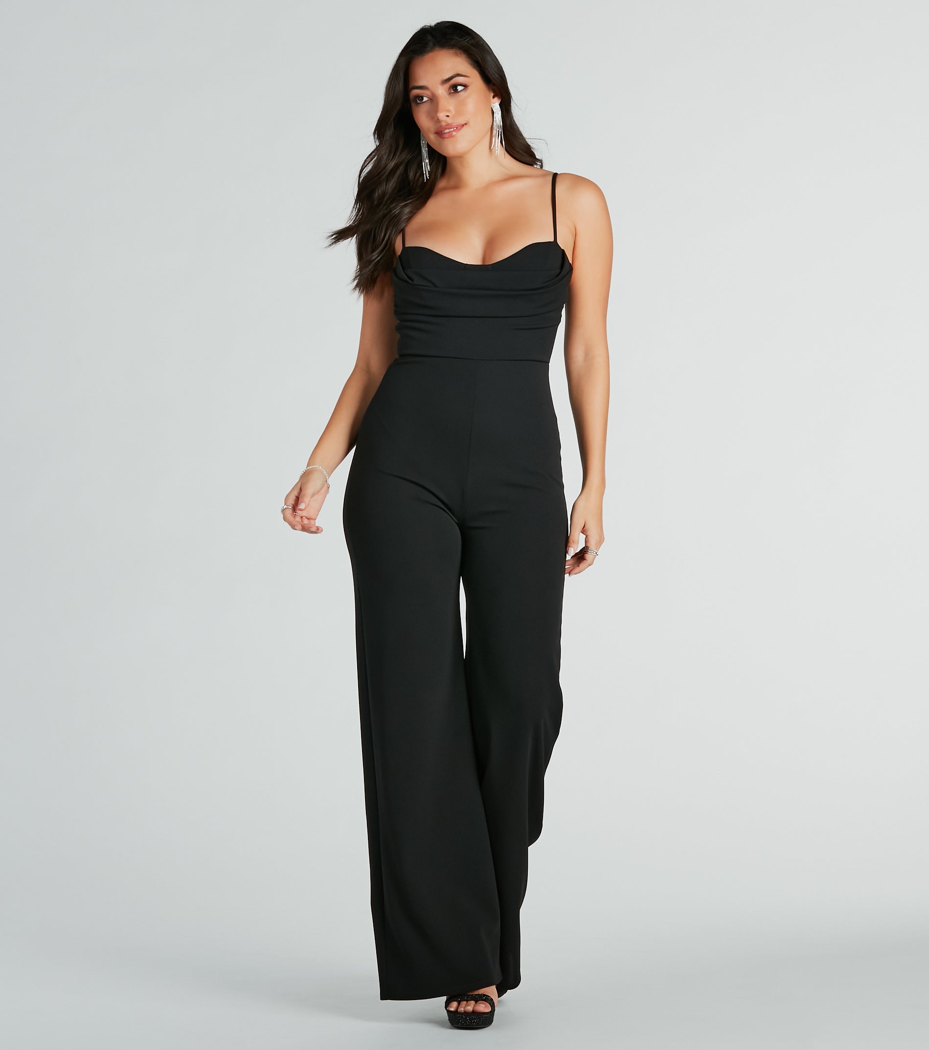 Premium Elegance Crepe Wide-Leg Jumpsuit