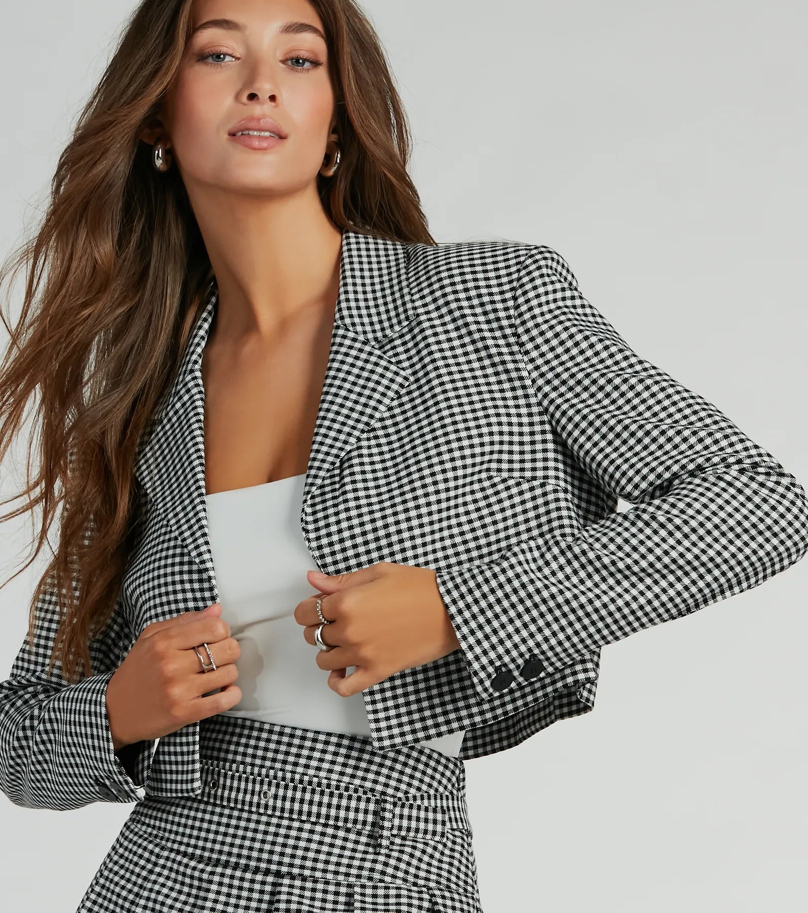 Ultimate Preppy Gingham Cropped Blazer