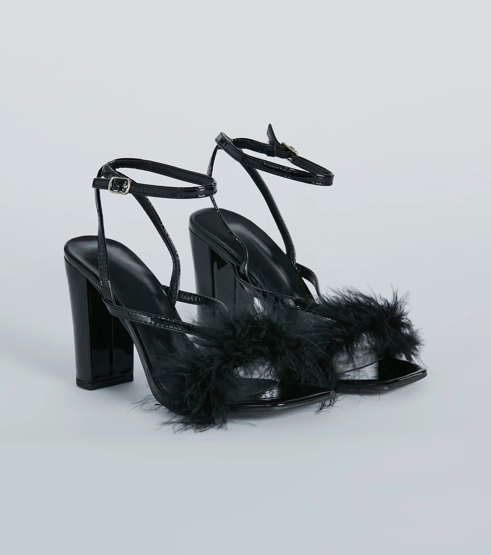 Premium Strut Marabou Block Heels - Ultimate Style