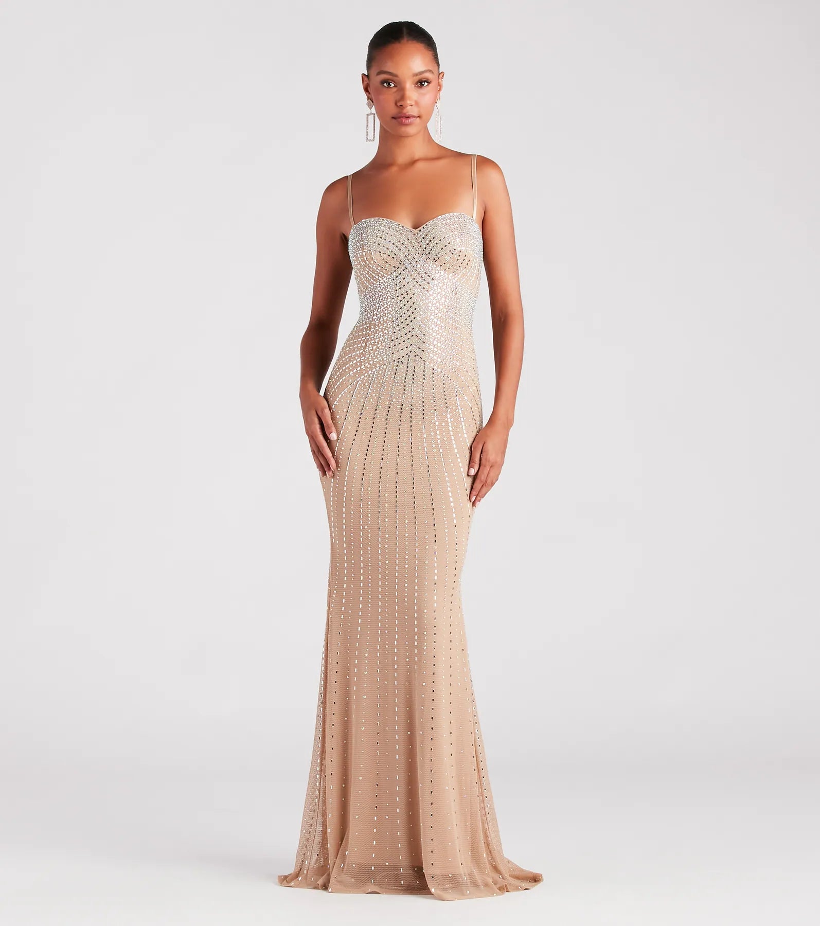 Ultimate Glamour: Tori Rhinestone Mermaid Evening Gown