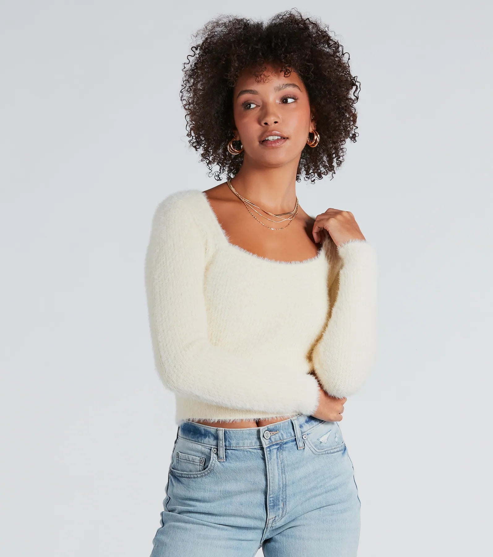 Ultimate Cuddle Eyelash Knit Crop Sweater