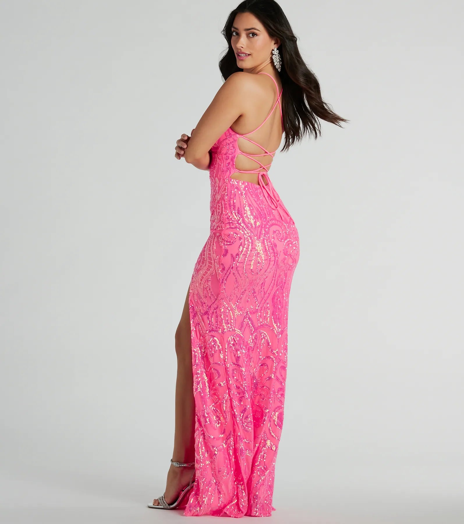 Premium Saige Sequin Mermaid Gown for Glamorous Evenings
