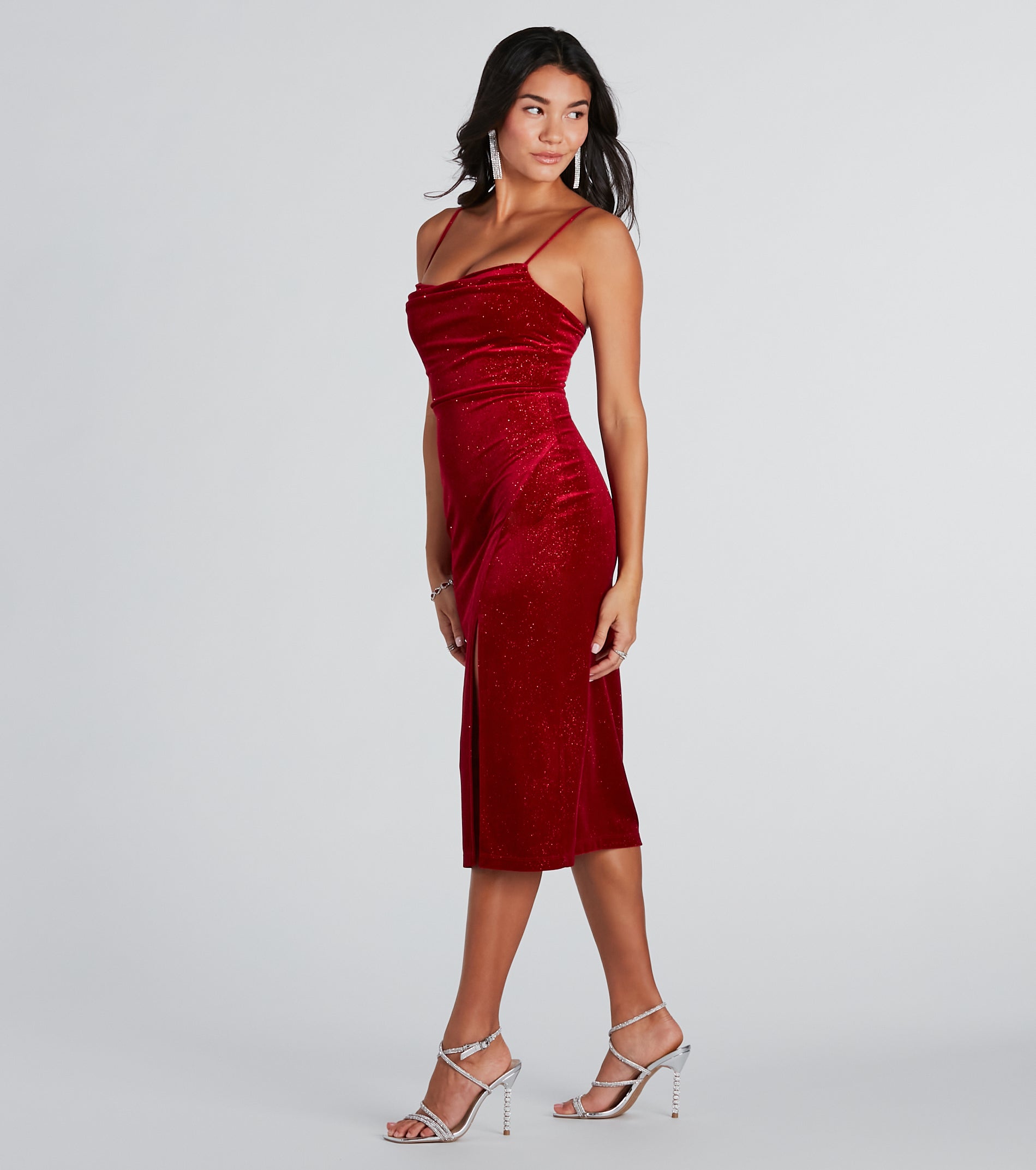 Ultimate Holiday Velvet Glitter Midi Dress - All Is Merry Collection