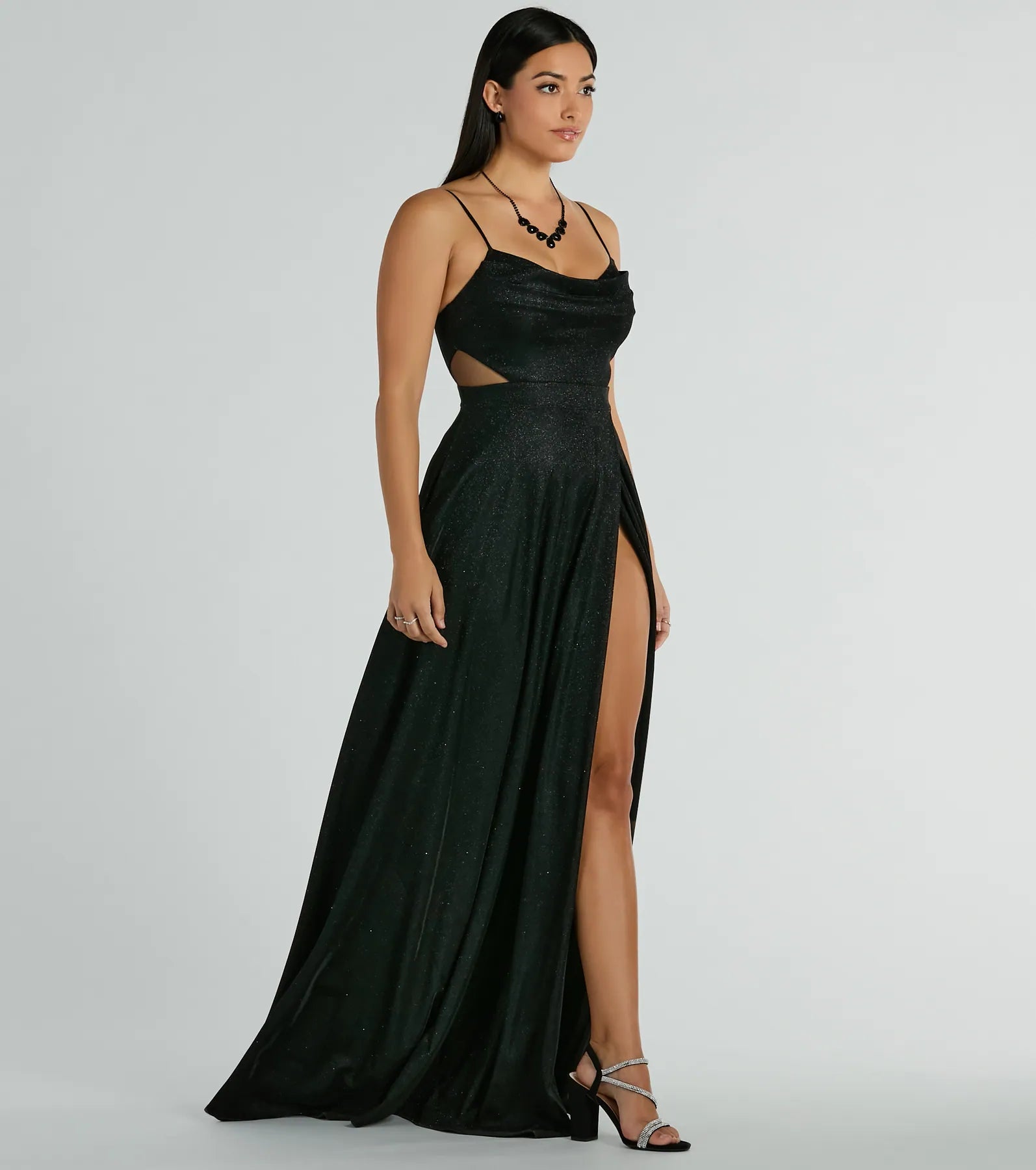 Premium Emmeline Glitter Woven A-Line Formal Dress - Ultimate Elegance