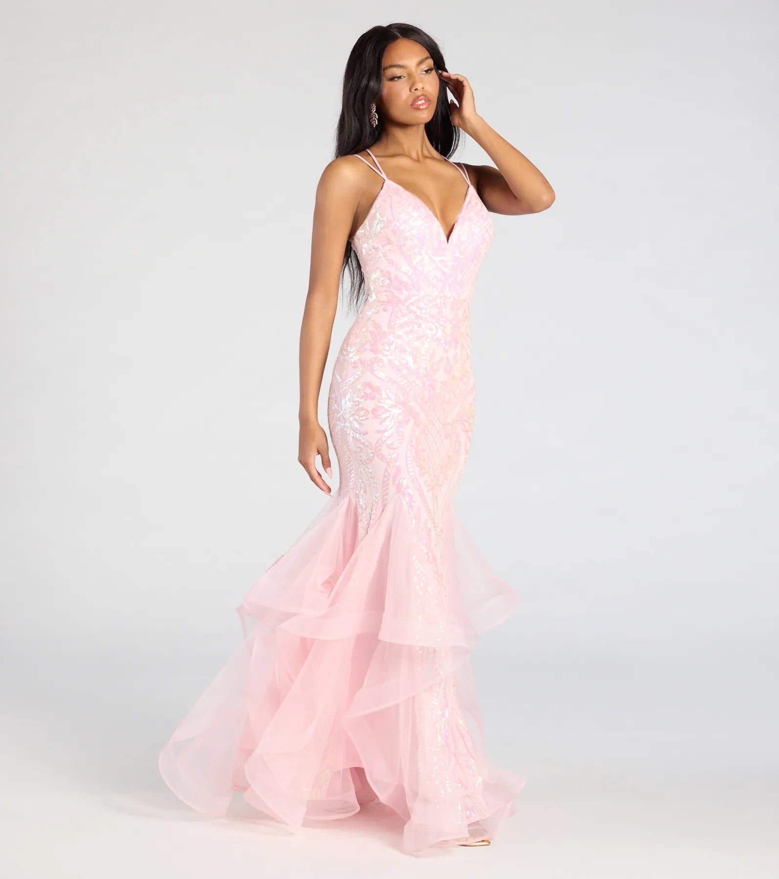 Ultimate Sylvia Lace-Up Mermaid Sequin Dress - Premium Formal Wear