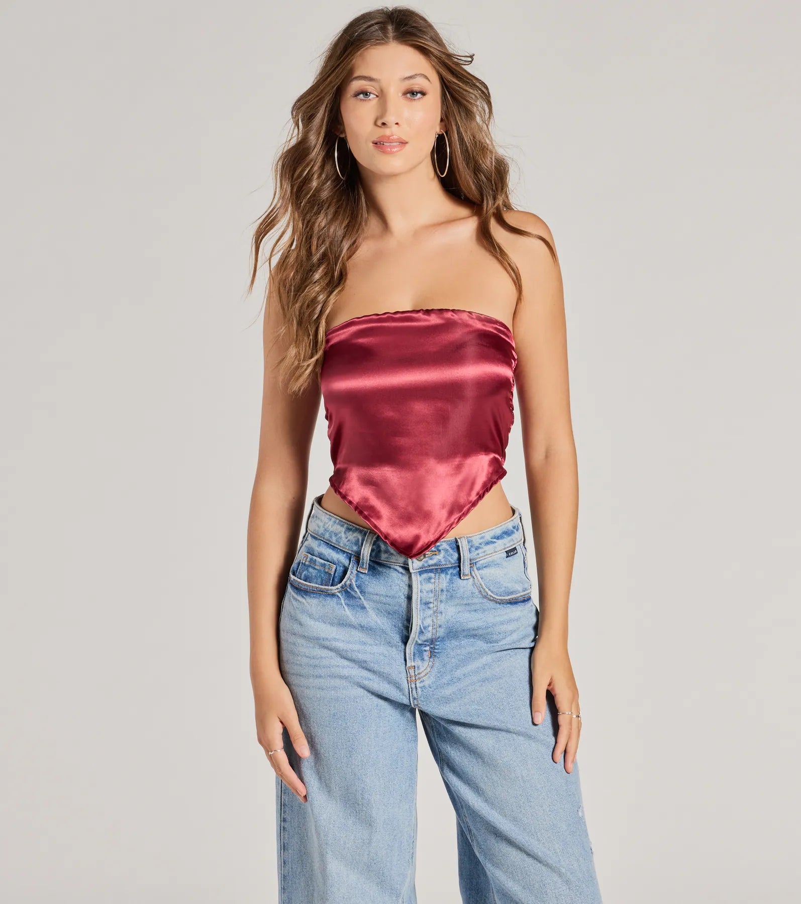 Premium Satin Cropped Tube Top - Ultimate Chic Style