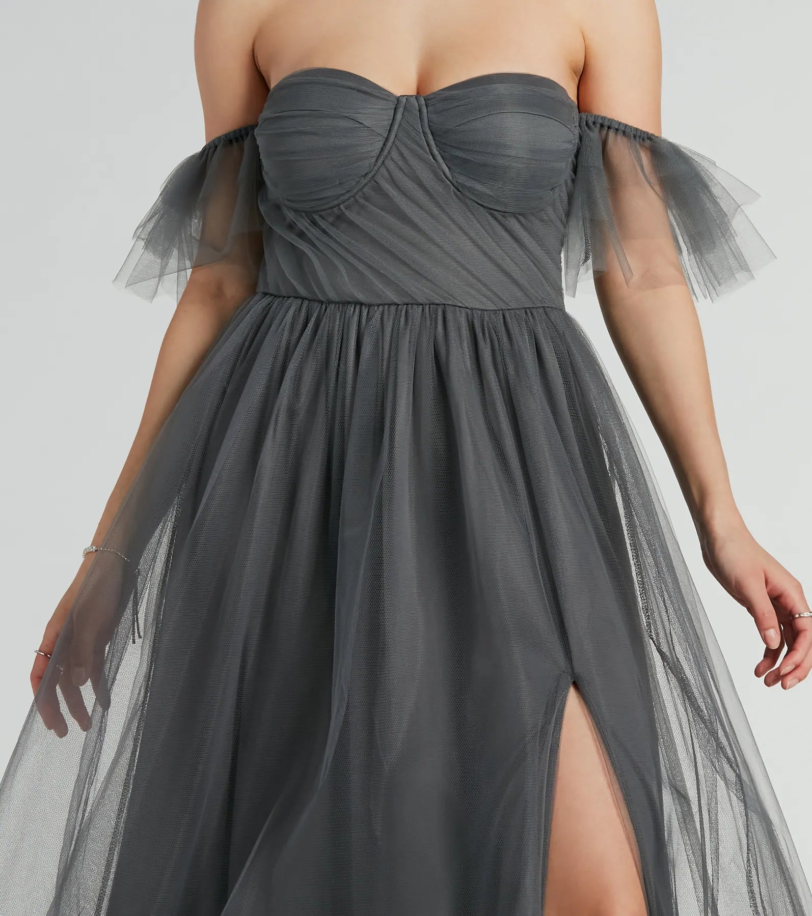 Lennyn Ultimate Off-The-Shoulder Tulle Formal Gown