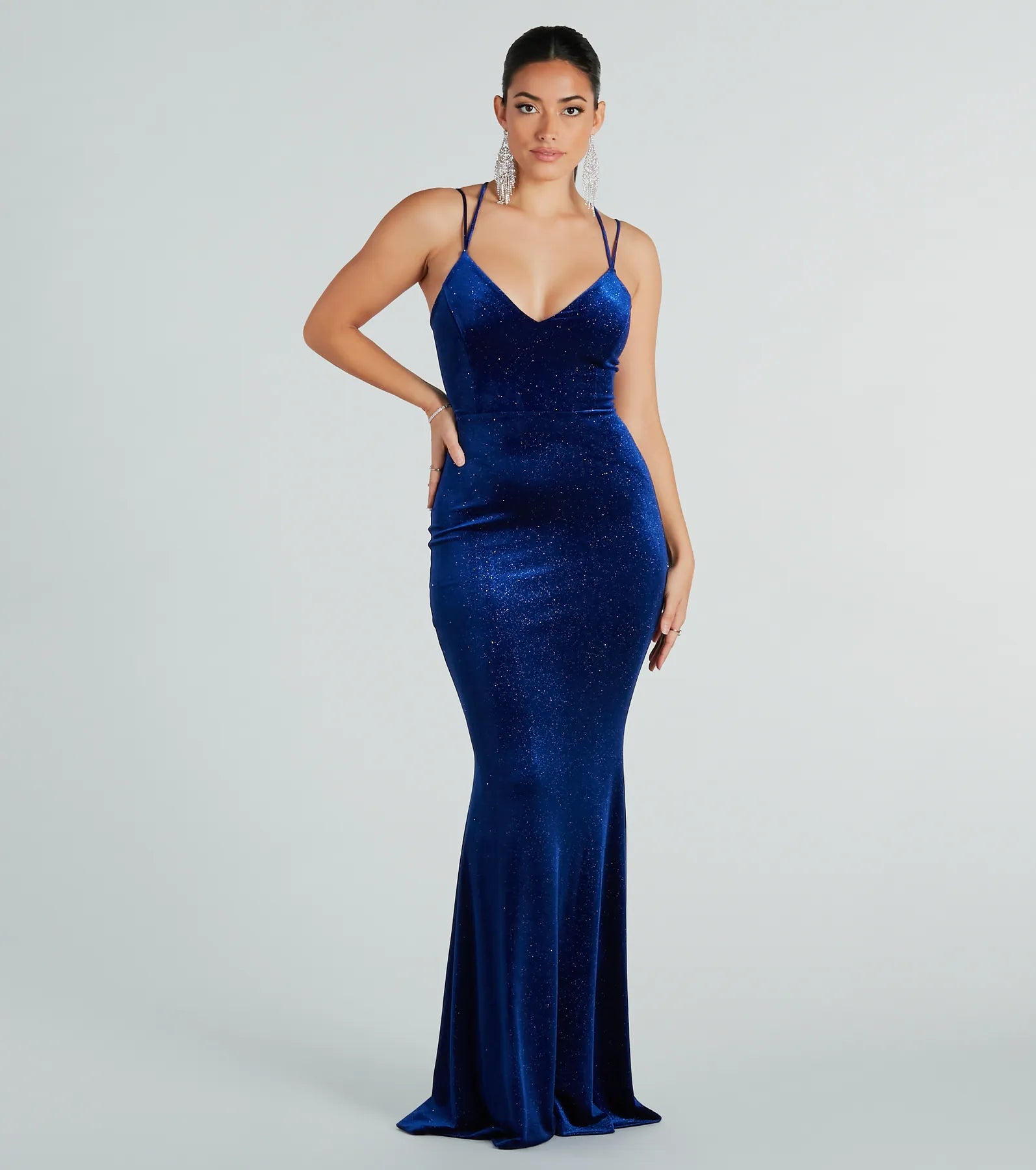 Ultimate Felicity Glitter Velvet Evening Gown