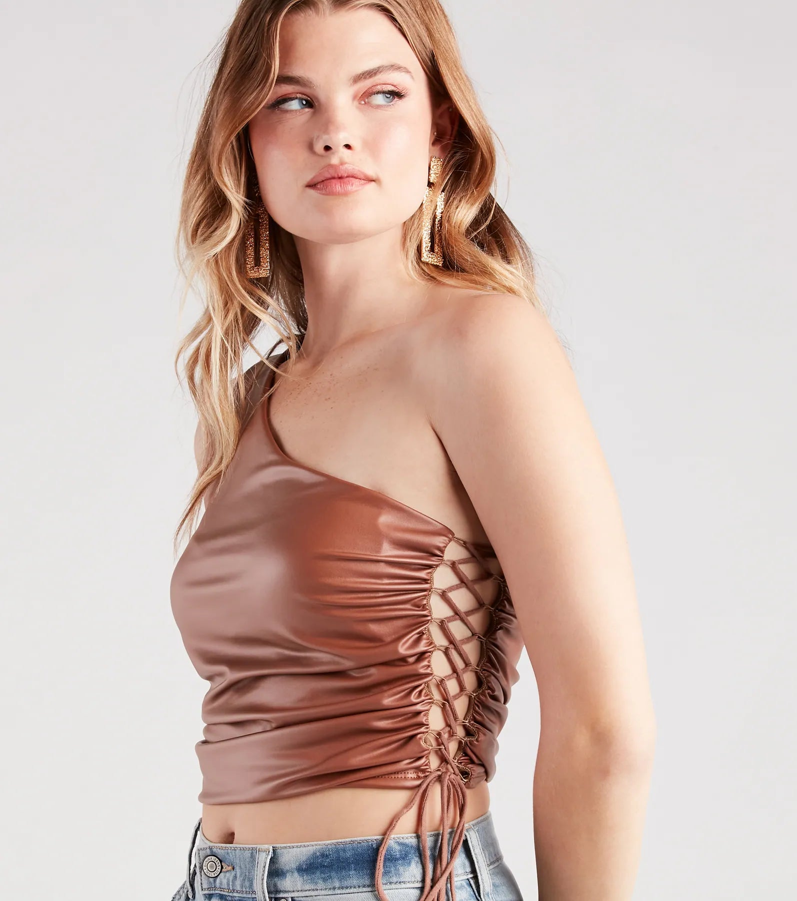 Ultimate Lace-Up Faux Leather Top - Capture Your Best Look