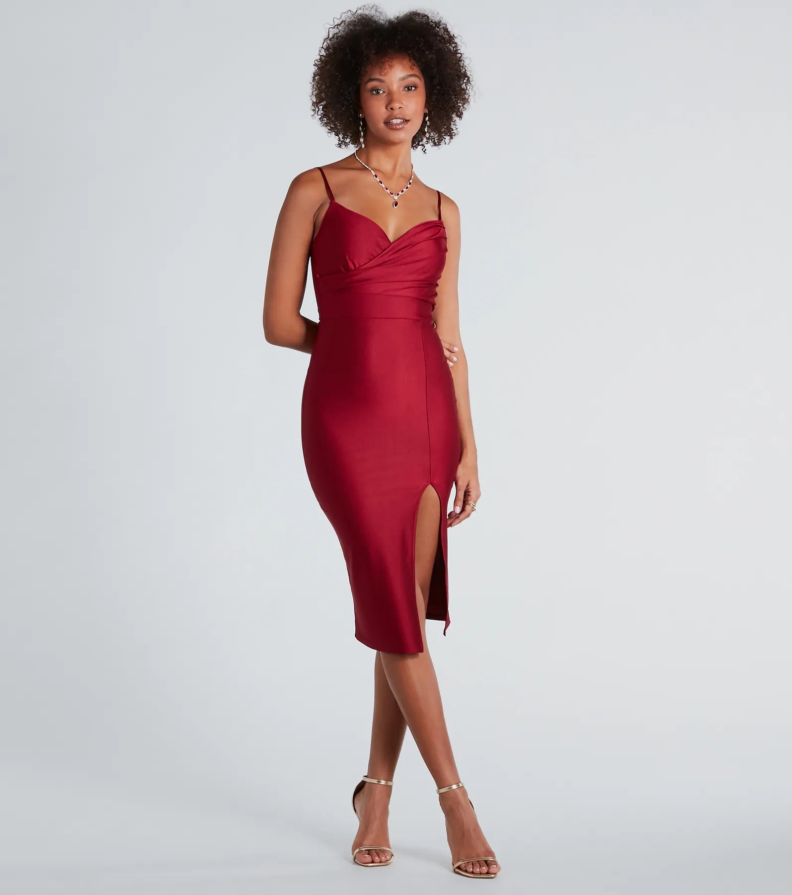 Premium Surplice V-Neck Midi Dress - Ultimate Style & Comfort