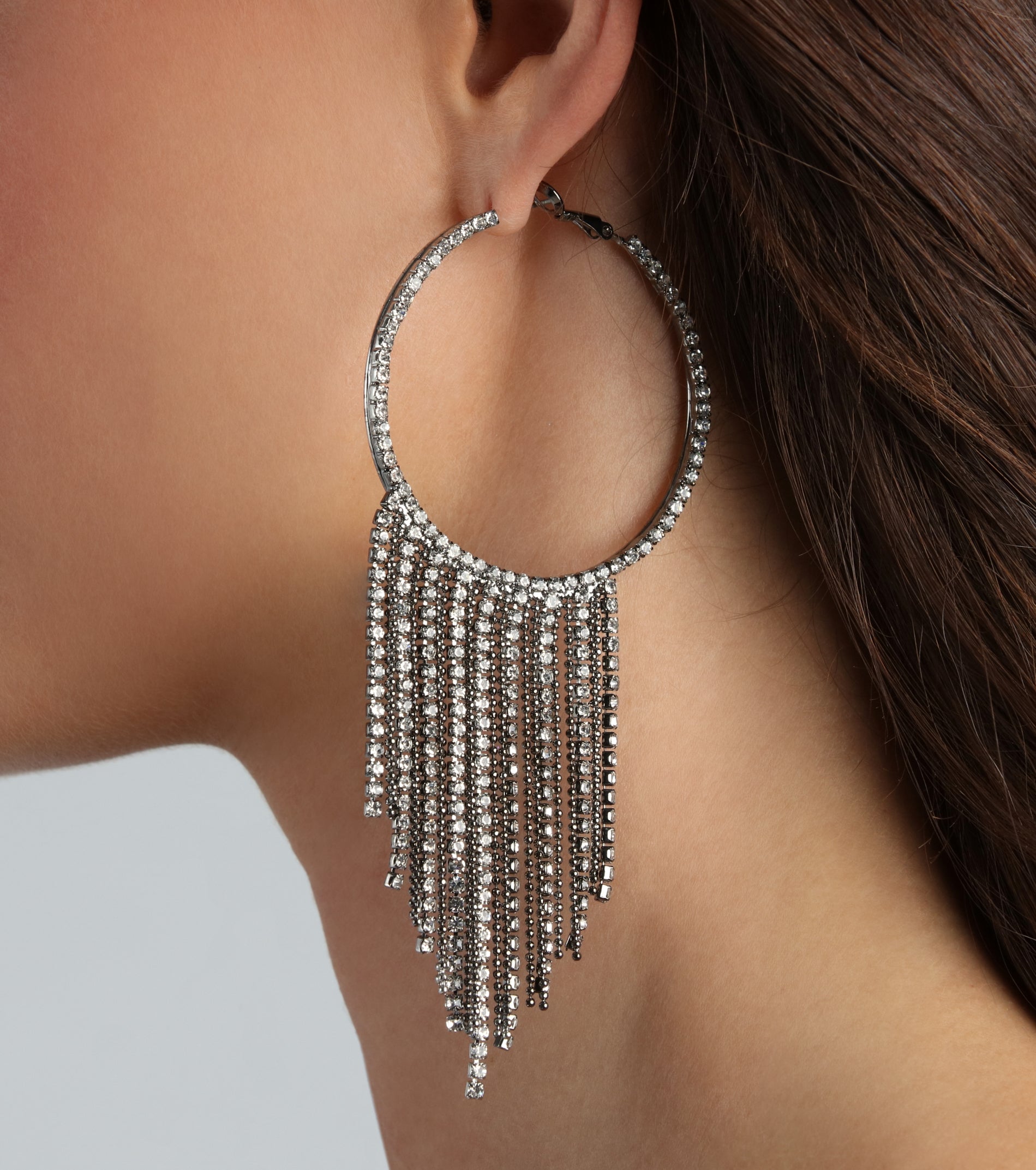 Ultimate Fringe Hoop Earrings - Bold & Rhinestone Embellished