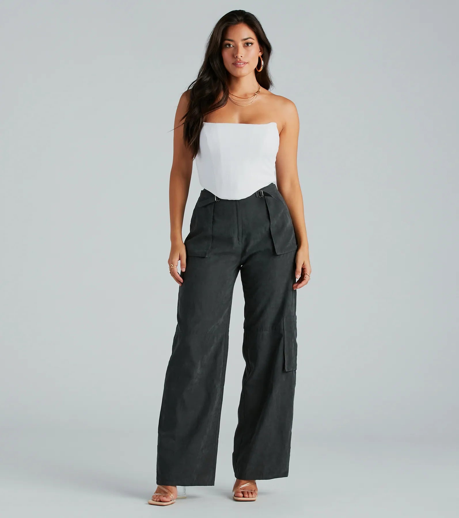 Ultimate Trendy Girl Wide-Leg Cargo Twill Pants - Premium Style