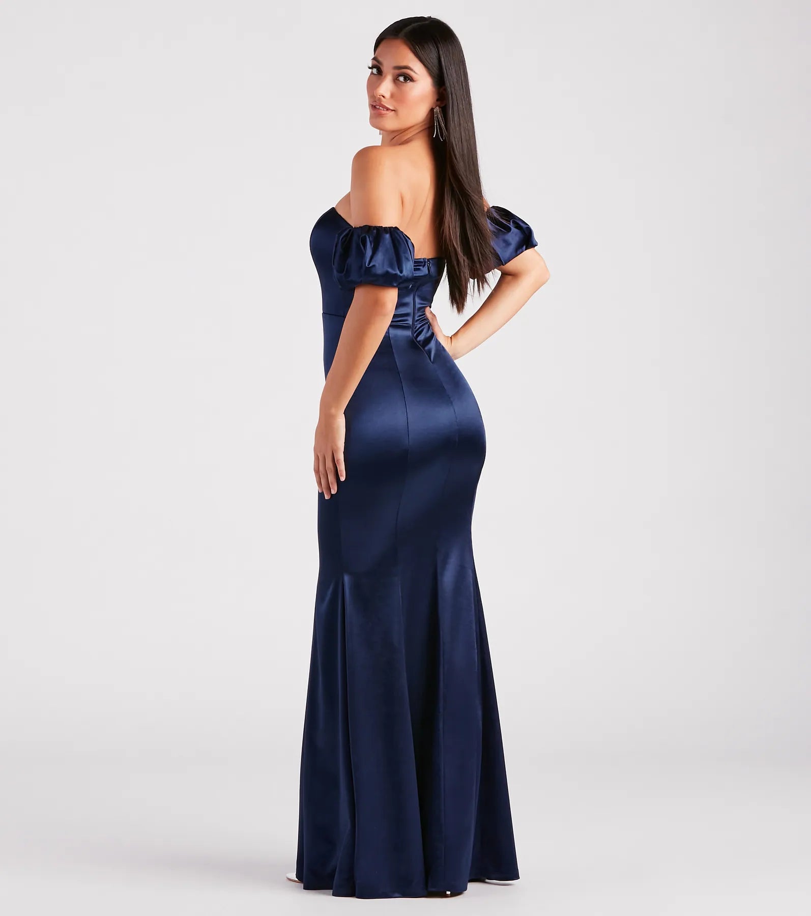 Premium Rose Satin Mermaid Evening Gown